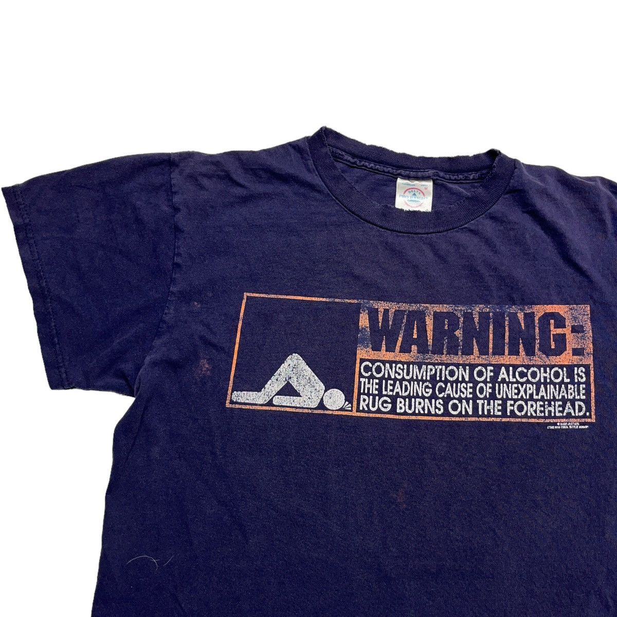 Vintage Y2K Warning : Alcohol causes Rug Burns Tee Size US M / EU 48-50 / 2 - 2 Thumbnail
