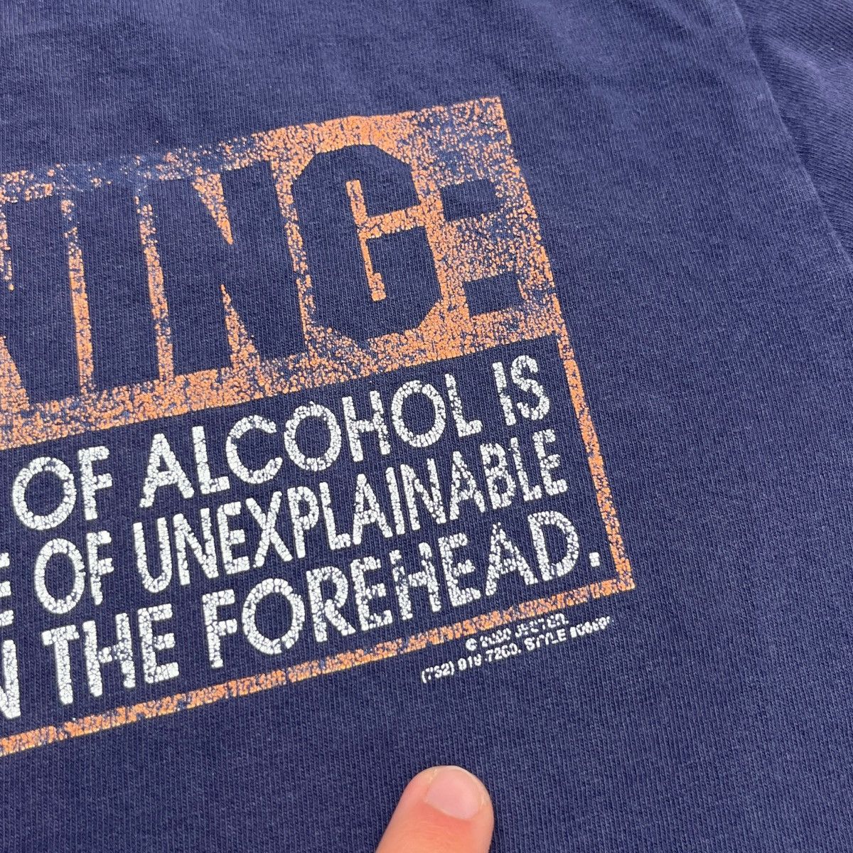 Vintage Y2K Warning : Alcohol causes Rug Burns Tee Size US M / EU 48-50 / 2 - 3 Thumbnail