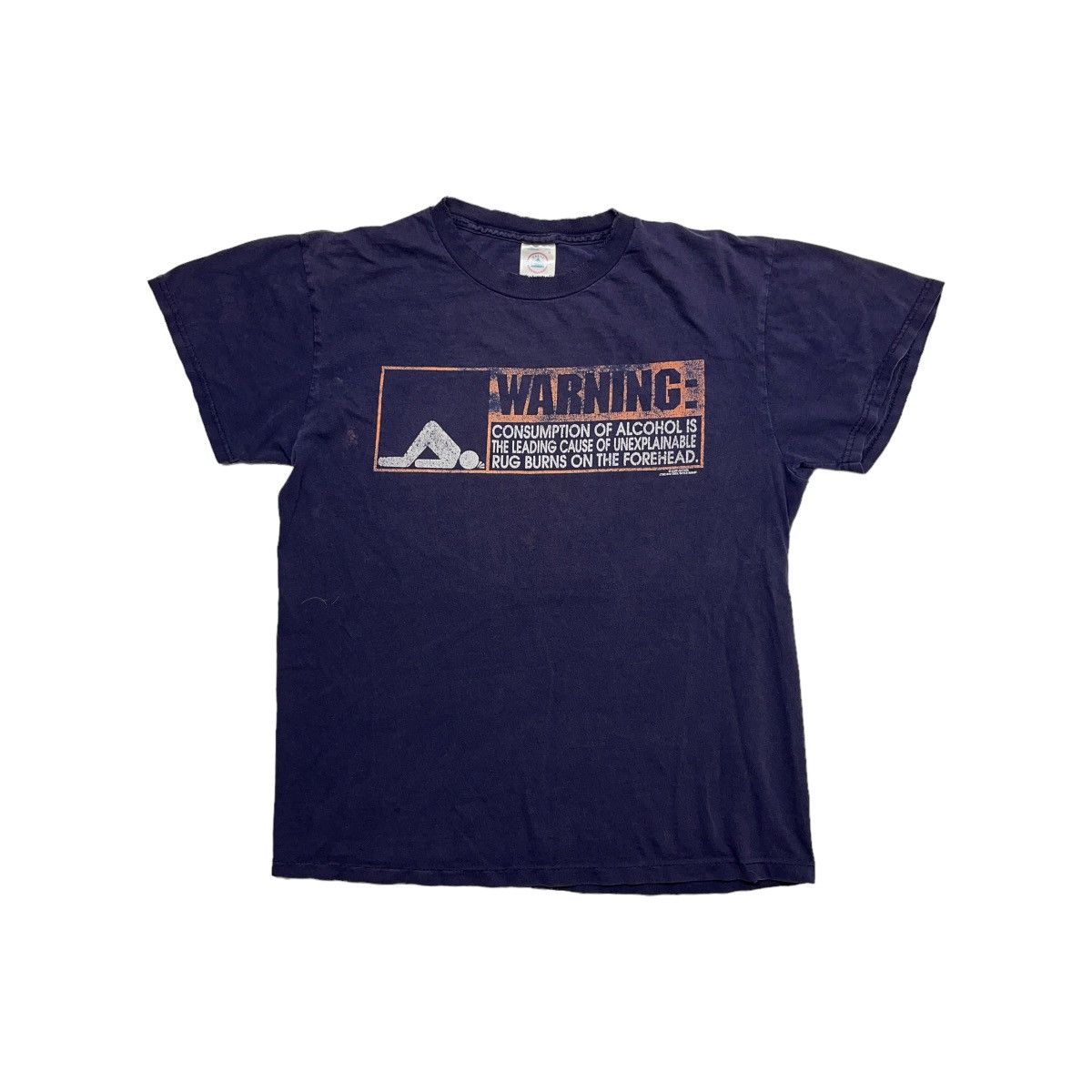 Vintage Y2K Warning : Alcohol causes Rug Burns Tee Size US M / EU 48-50 / 2 - 1 Thumbnail