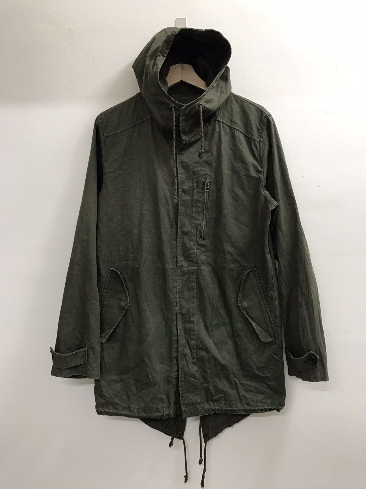 image of Ships x Ships Japan Military Fish Tail Parka Jacket Hoodie in Green, Men's (Size Medium)