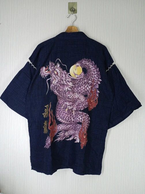 Japanese Brand Rare Vintage Kimono Japan Dragon Cardigan Overprint Size US L / EU 52-54 / 3 - 1 Thumbnail