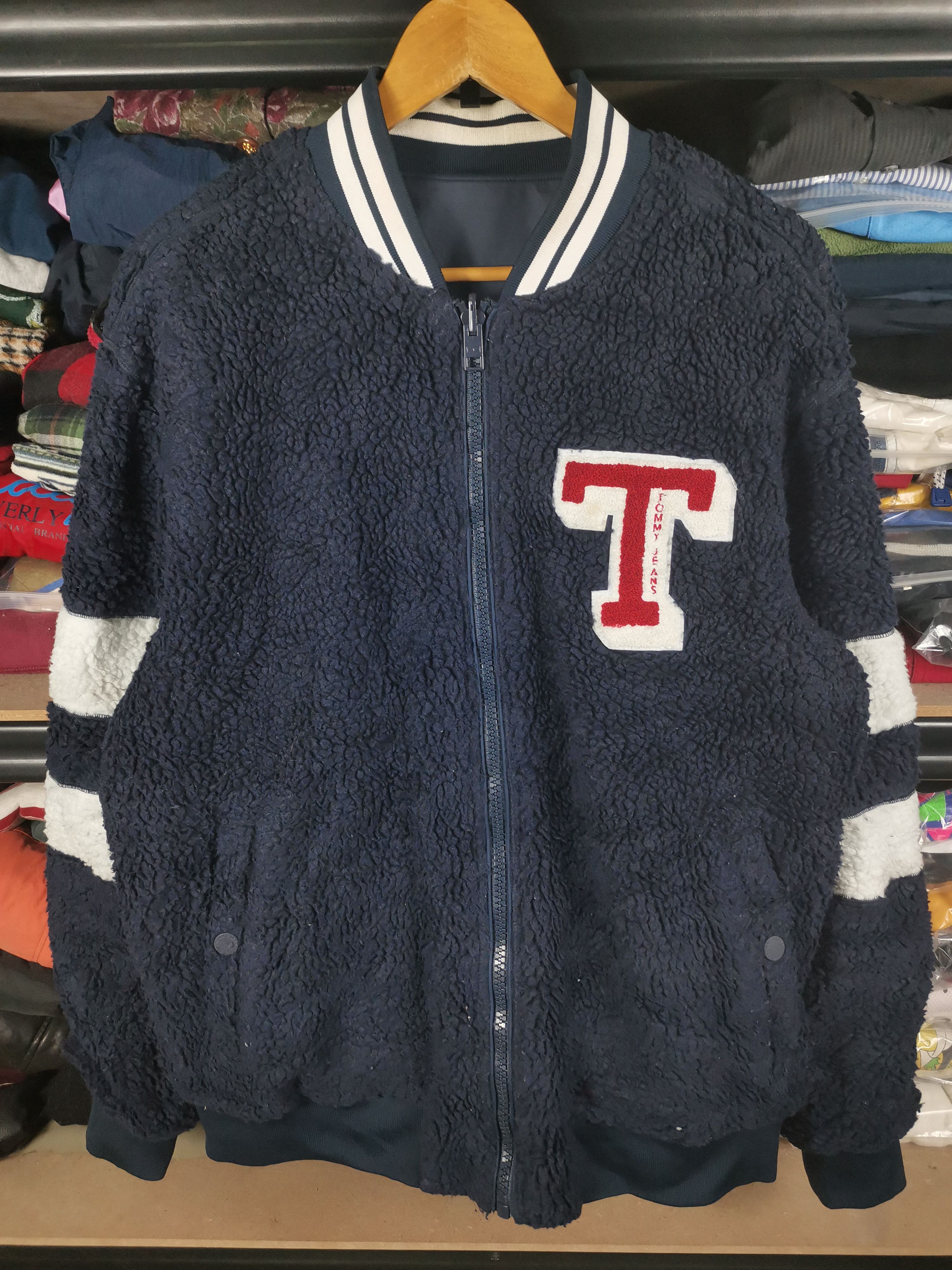 Tommy Hilfiger Vintage Tommy Jeans Riversable Sherpa Jacket Size US XL / EU 56 / 4 - 1 Thumbnail