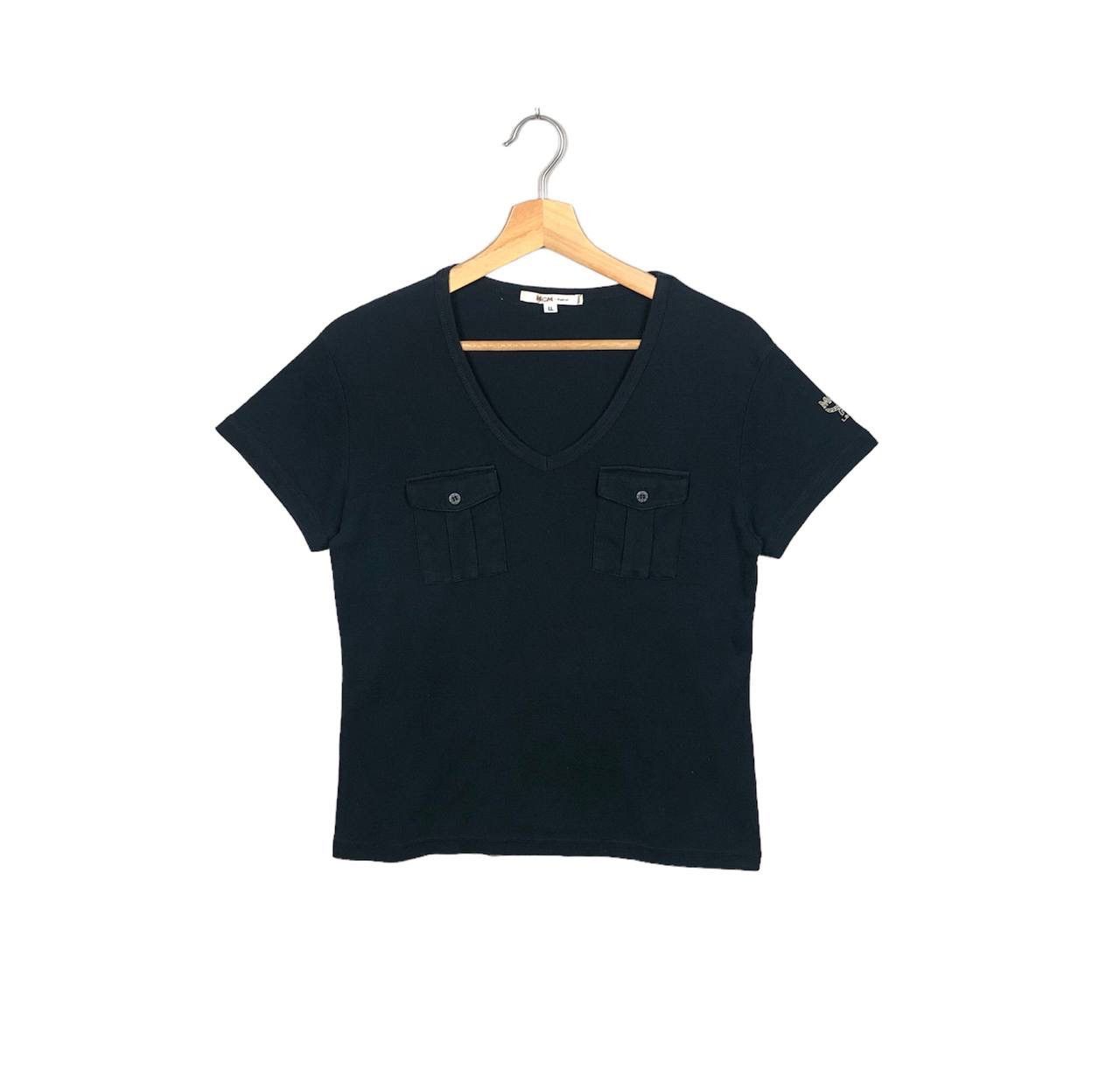 MCM Luxury MCM Double Pocket Punk Style Black Tee Shirt Size M / US 6-8 / IT 42-44 - 1 Thumbnail