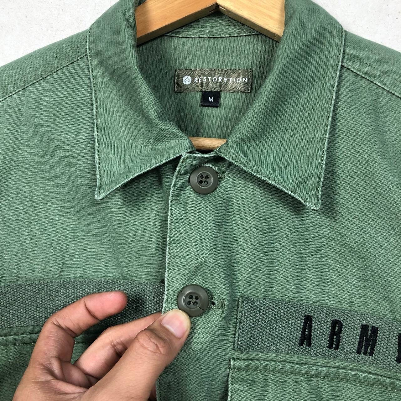 Restoration Vintage 90s ARMY Green Military Tshirt Size US M / EU 48-50 / 2 - 5 Thumbnail