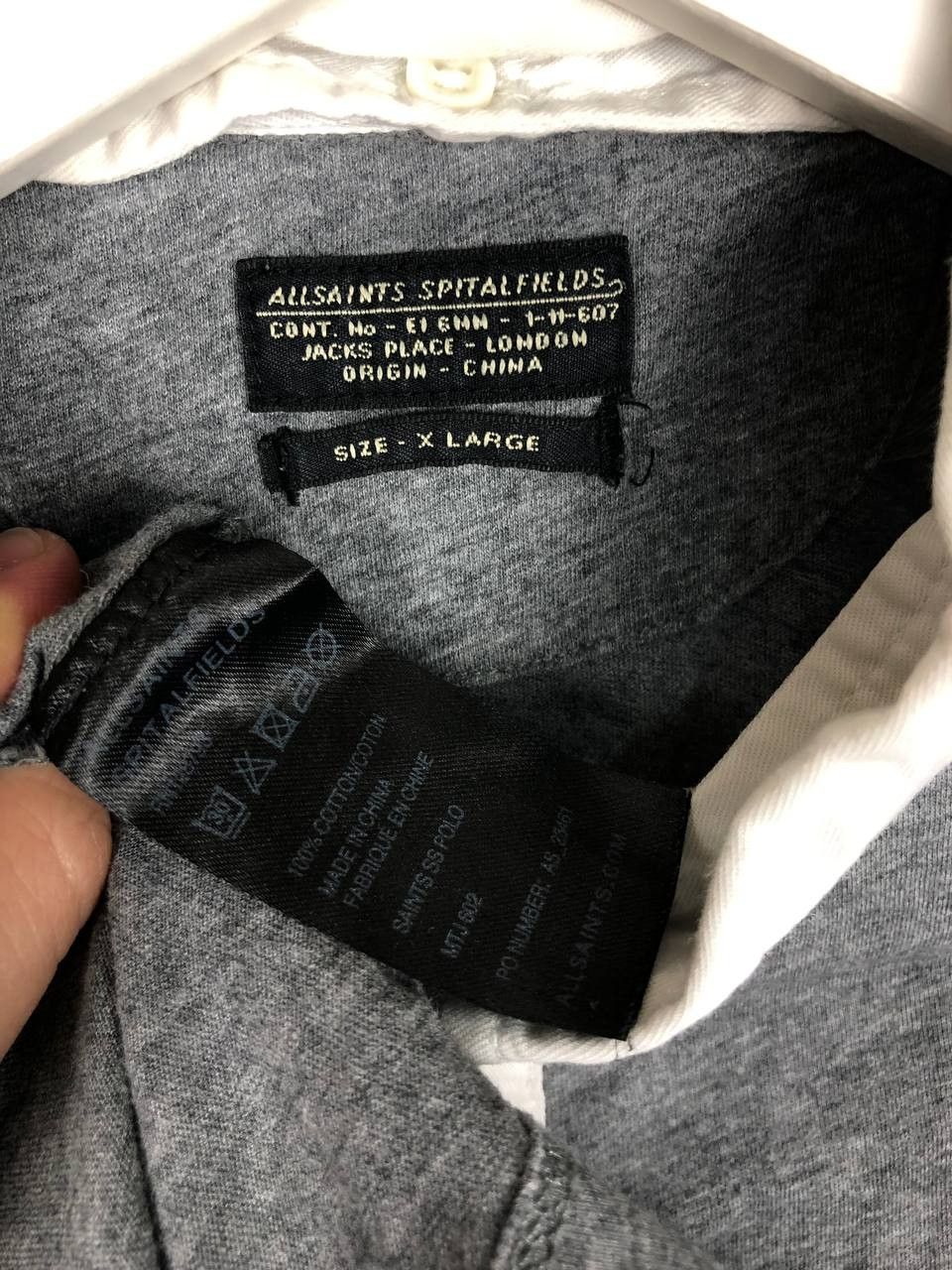Allsaints AllSaints Basic T-Shirt Polo Small Embroidered Logo Gray XL Size US XL / EU 56 / 4 - 7 Thumbnail