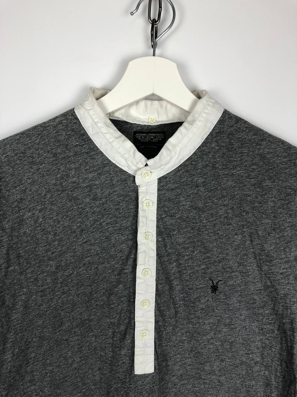 Allsaints AllSaints Basic T-Shirt Polo Small Embroidered Logo Gray XL Size US XL / EU 56 / 4 - 2 Thumbnail