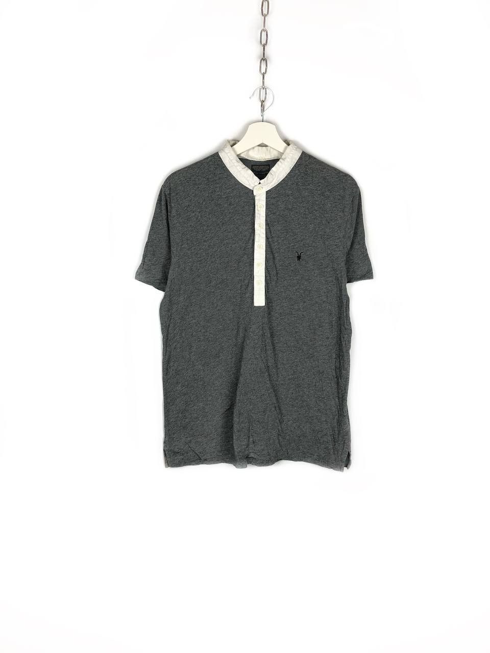 Allsaints AllSaints Basic T-Shirt Polo Small Embroidered Logo Gray XL Size US XL / EU 56 / 4 - 1 Thumbnail