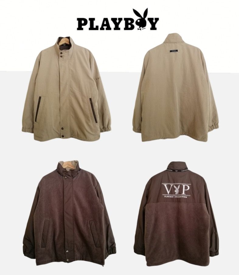 image of Playboy x Vintage Play Boy Vip Reversible Jacket in Dark Green, Men's (Size Medium)