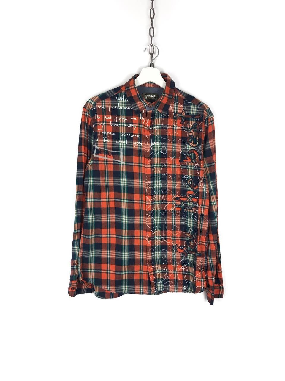 Desigual DESIGUAL YES!! Shirt Check Button Up Orange size M Size US M / EU 48-50 / 2 - 1 Thumbnail