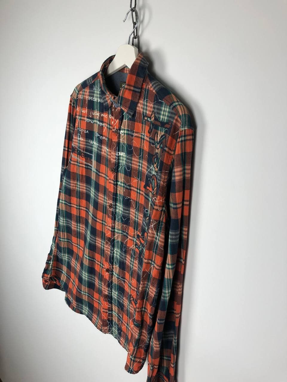Desigual DESIGUAL YES!! Shirt Check Button Up Orange size M Size US M / EU 48-50 / 2 - 4 Thumbnail