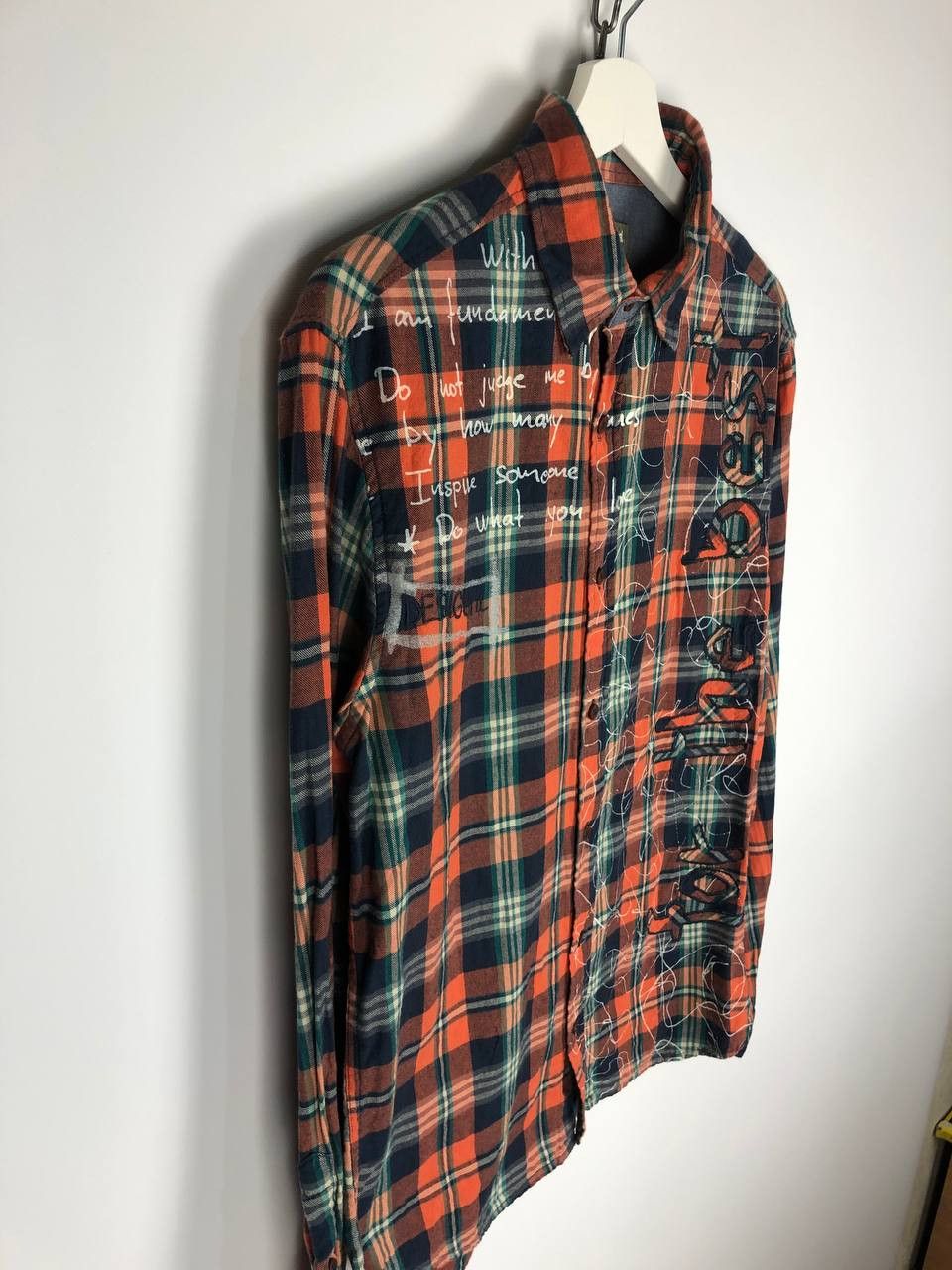Desigual DESIGUAL YES!! Shirt Check Button Up Orange size M Size US M / EU 48-50 / 2 - 3 Thumbnail