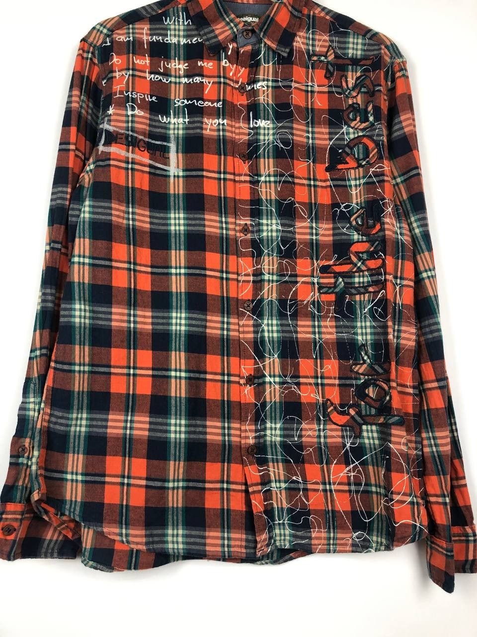 Desigual DESIGUAL YES!! Shirt Check Button Up Orange size M Size US M / EU 48-50 / 2 - 5 Thumbnail