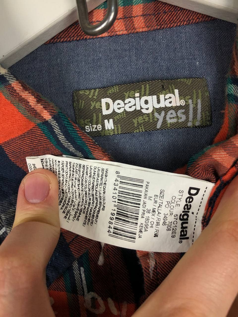 Desigual DESIGUAL YES!! Shirt Check Button Up Orange size M Size US M / EU 48-50 / 2 - 9 Thumbnail