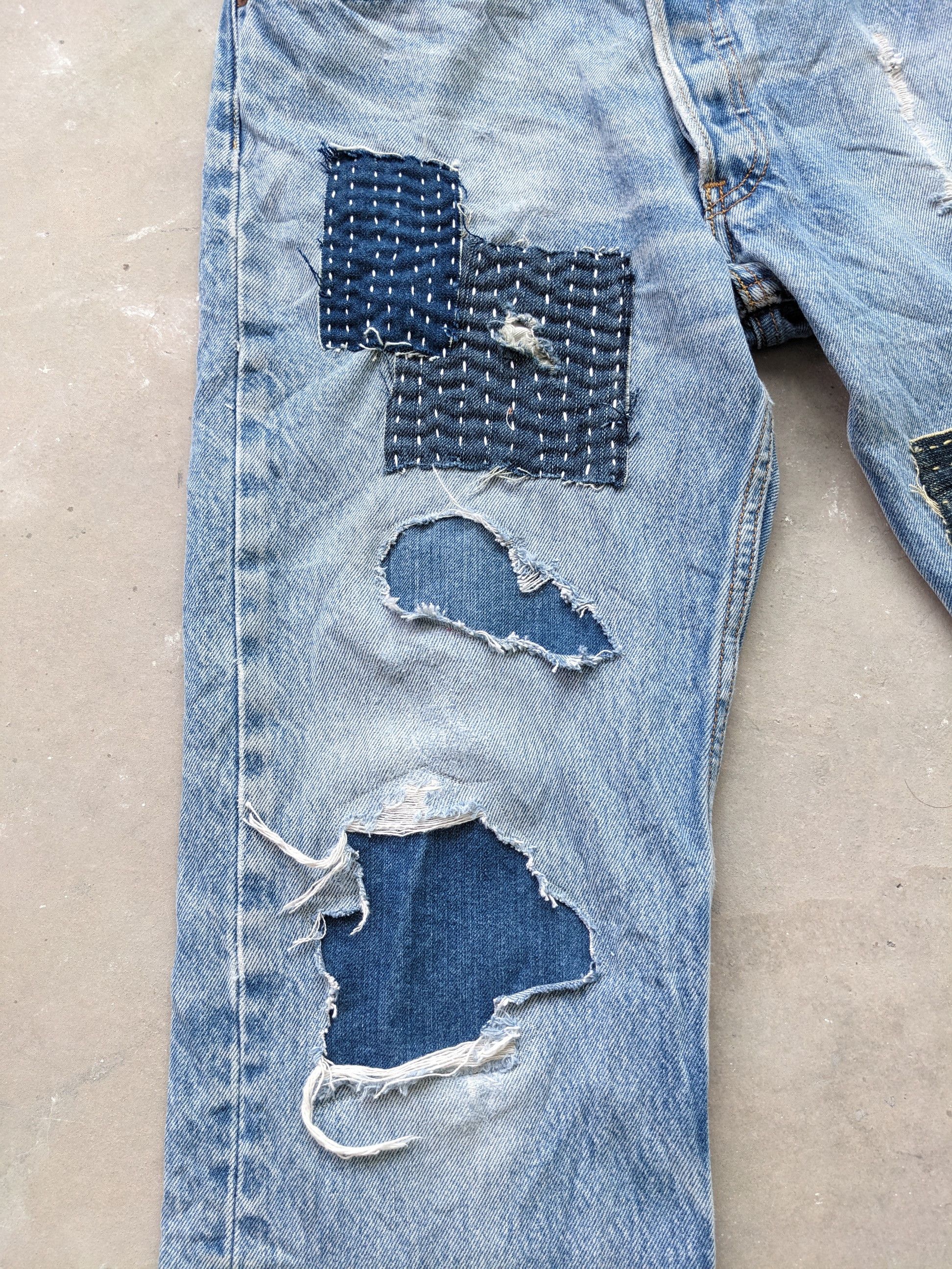 Levi's × Levi's Made & Crafted OPEN ORDER 🔥 Vintage Levis 501 Sashiko Boro Custom Made Size US 30 / EU 46 - 3 Thumbnail