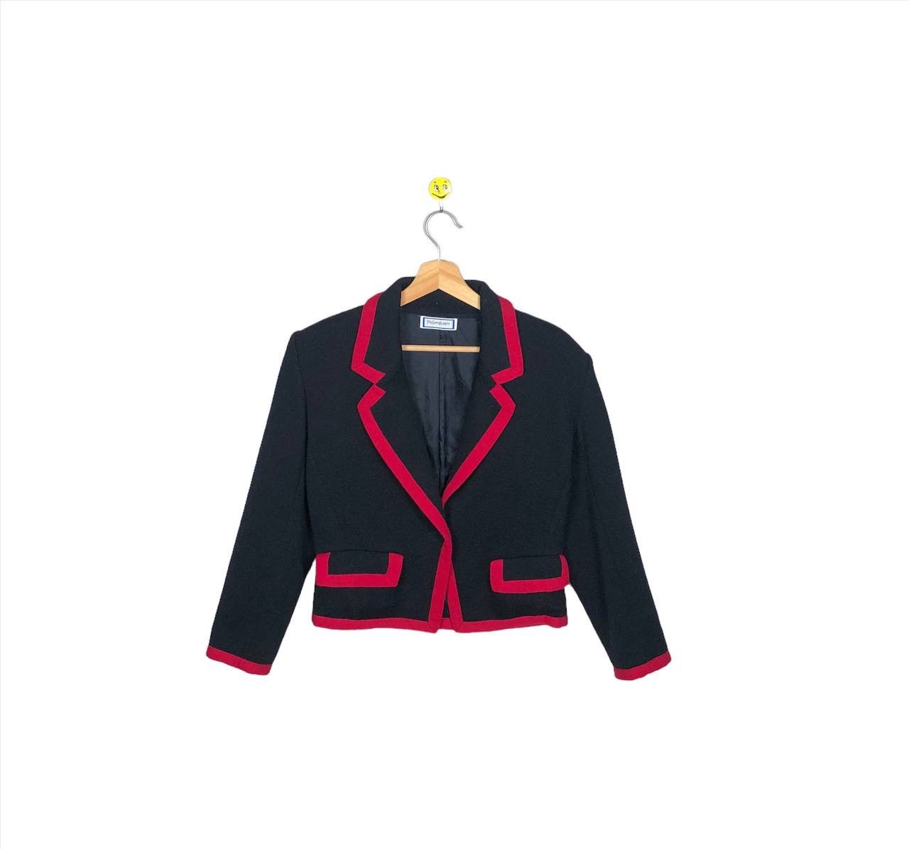 Yves Saint Laurent Yves Saint Laurent Cropped Top Coat YSL Black Pink Jacket Size M / US 6-8 / IT 42-44 - 1 Thumbnail