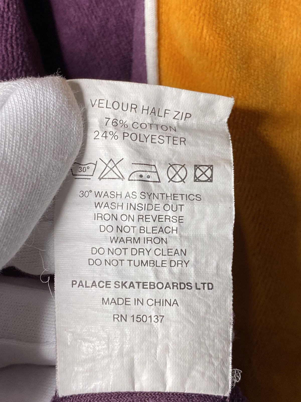 Palace Palace Velour Half Zip Collared Sweatshirt Size US M / EU 48-50 / 2 - 7 Thumbnail
