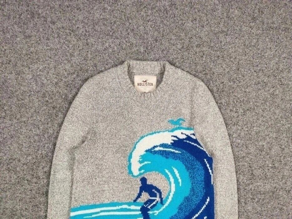 Japanese Brand Vintage Japanese Wave Print Knit Sweater Travis Scott Hype Size US S / EU 44-46 / 1 - 8 Thumbnail