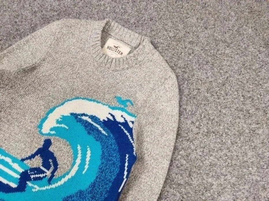 Japanese Brand Vintage Japanese Wave Print Knit Sweater Travis Scott Hype Size US S / EU 44-46 / 1 - 4 Thumbnail