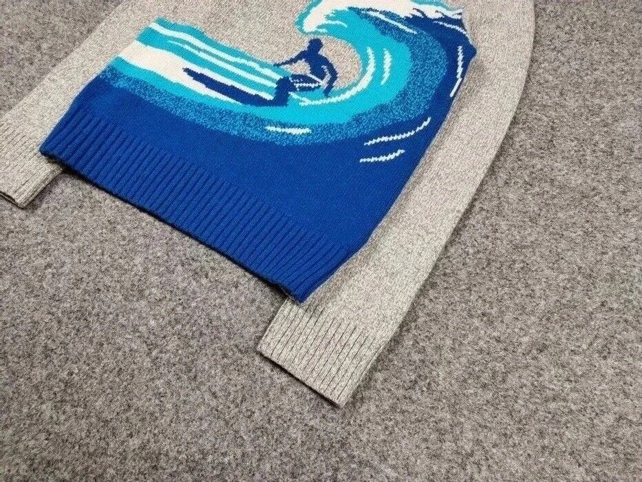 Japanese Brand Vintage Japanese Wave Print Knit Sweater Travis Scott Hype Size US S / EU 44-46 / 1 - 5 Thumbnail