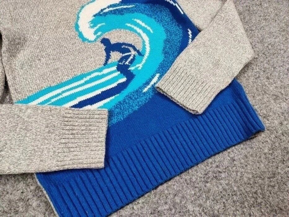 Japanese Brand Vintage Japanese Wave Print Knit Sweater Travis Scott Hype Size US S / EU 44-46 / 1 - 13 Thumbnail