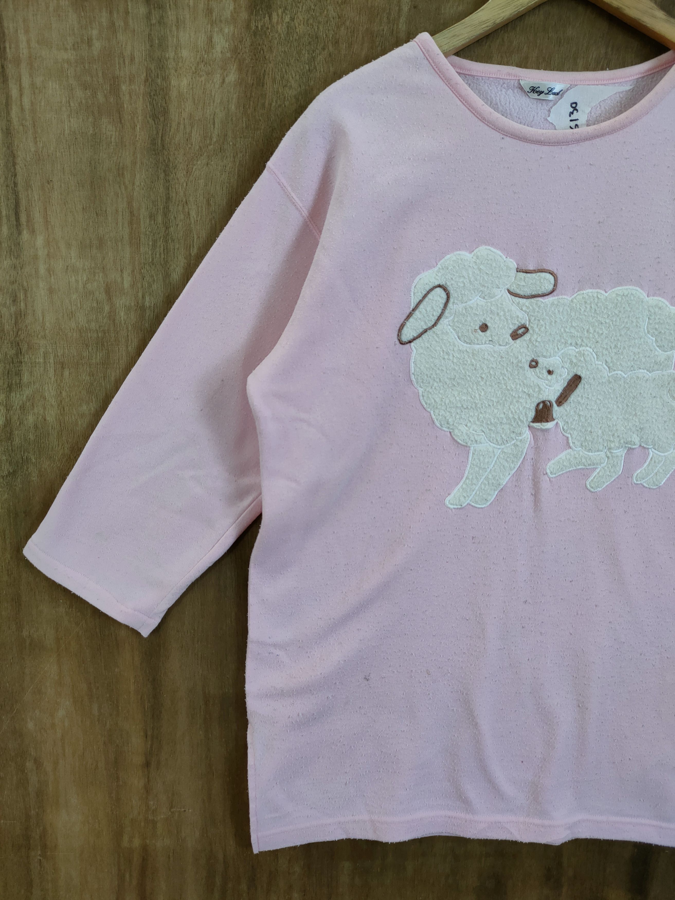 Japanese Brand japan animal sheep sweatshirt vintage pink #6130 Size XL / US 12-14 / IT 48-50 - 2 Thumbnail