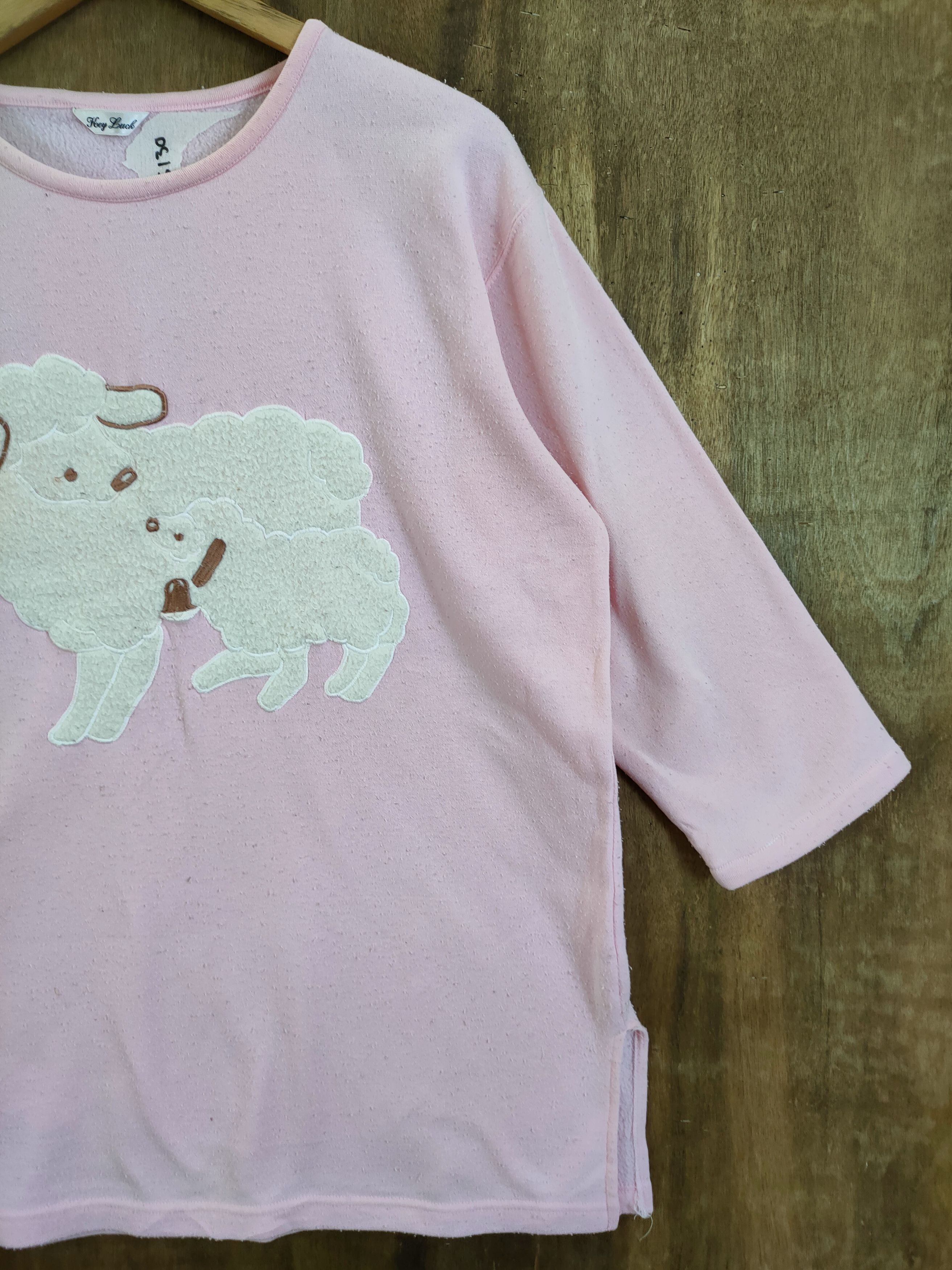 Japanese Brand japan animal sheep sweatshirt vintage pink #6130 Size XL / US 12-14 / IT 48-50 - 3 Thumbnail