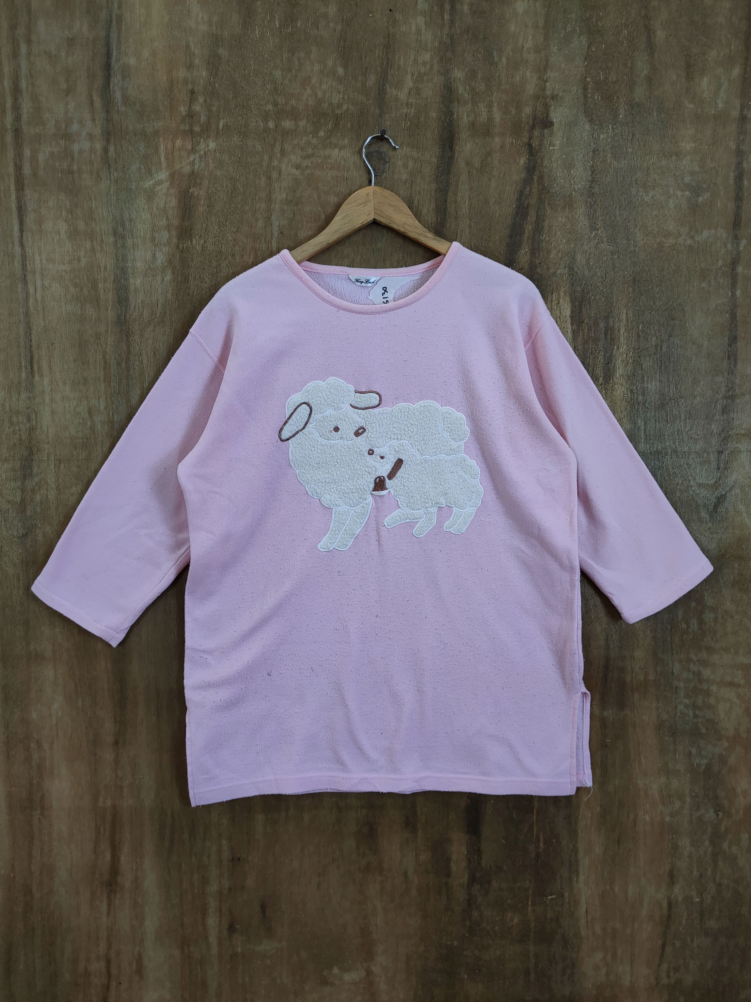 Japanese Brand japan animal sheep sweatshirt vintage pink #6130 Size XL / US 12-14 / IT 48-50 - 1 Thumbnail