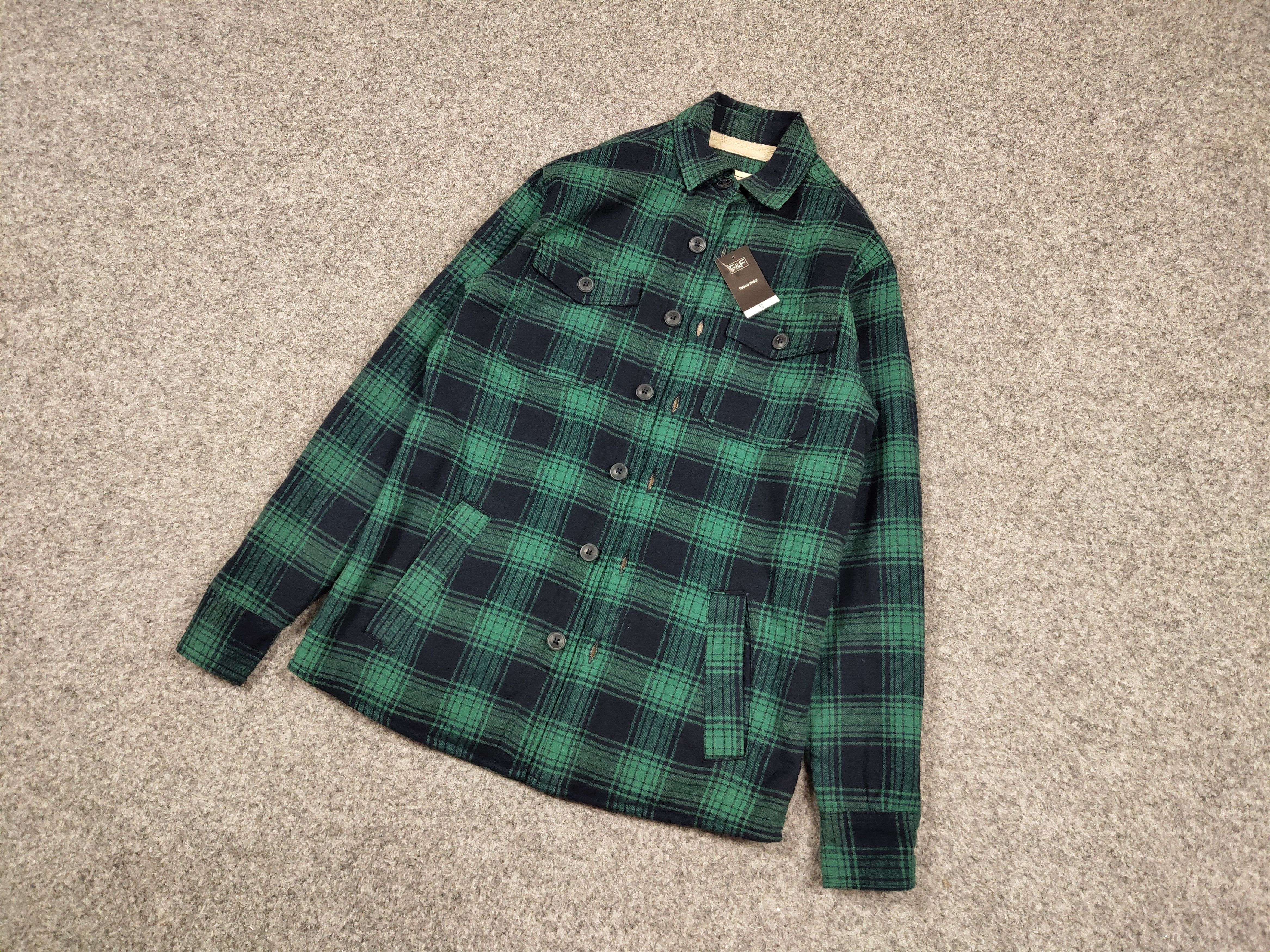 Flannel Vintage NWT Sherpa Lined Check Overshirt Flannel Travis Size US S / EU 44-46 / 1 - 4 Thumbnail