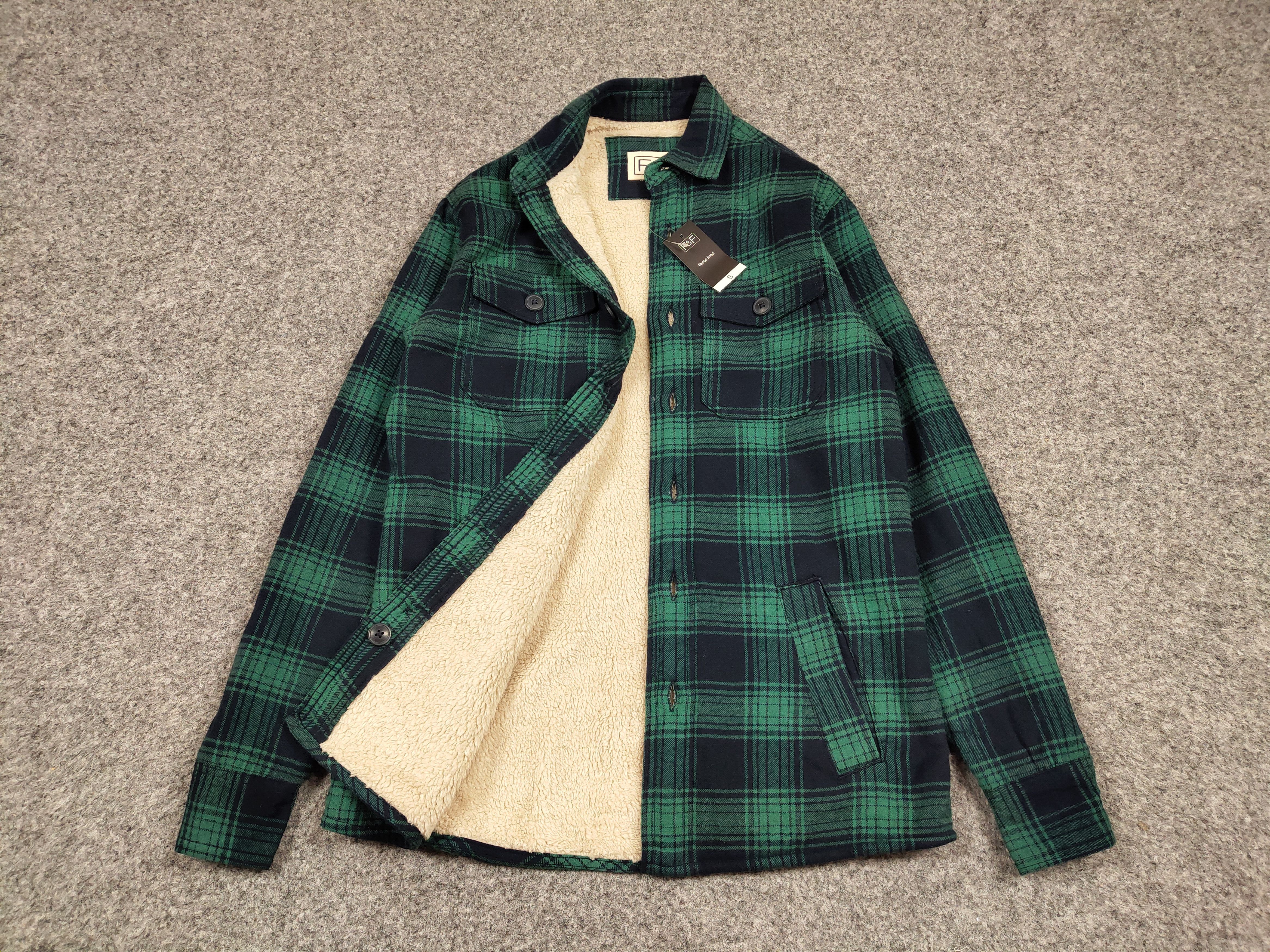Flannel Vintage NWT Sherpa Lined Check Overshirt Flannel Travis Size US S / EU 44-46 / 1 - 11 Thumbnail