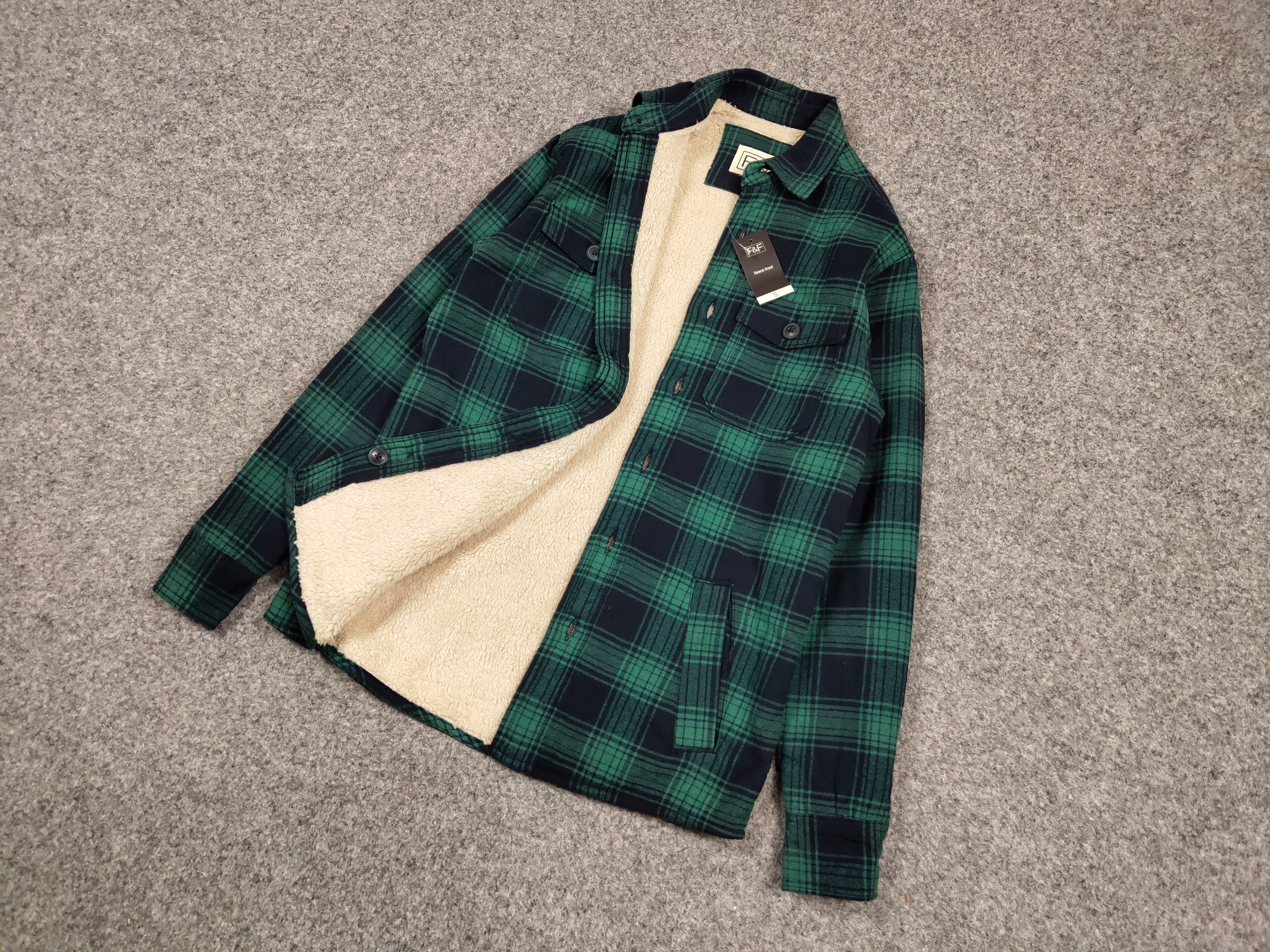 Flannel Vintage NWT Sherpa Lined Check Overshirt Flannel Travis Size US S / EU 44-46 / 1 - 3 Thumbnail