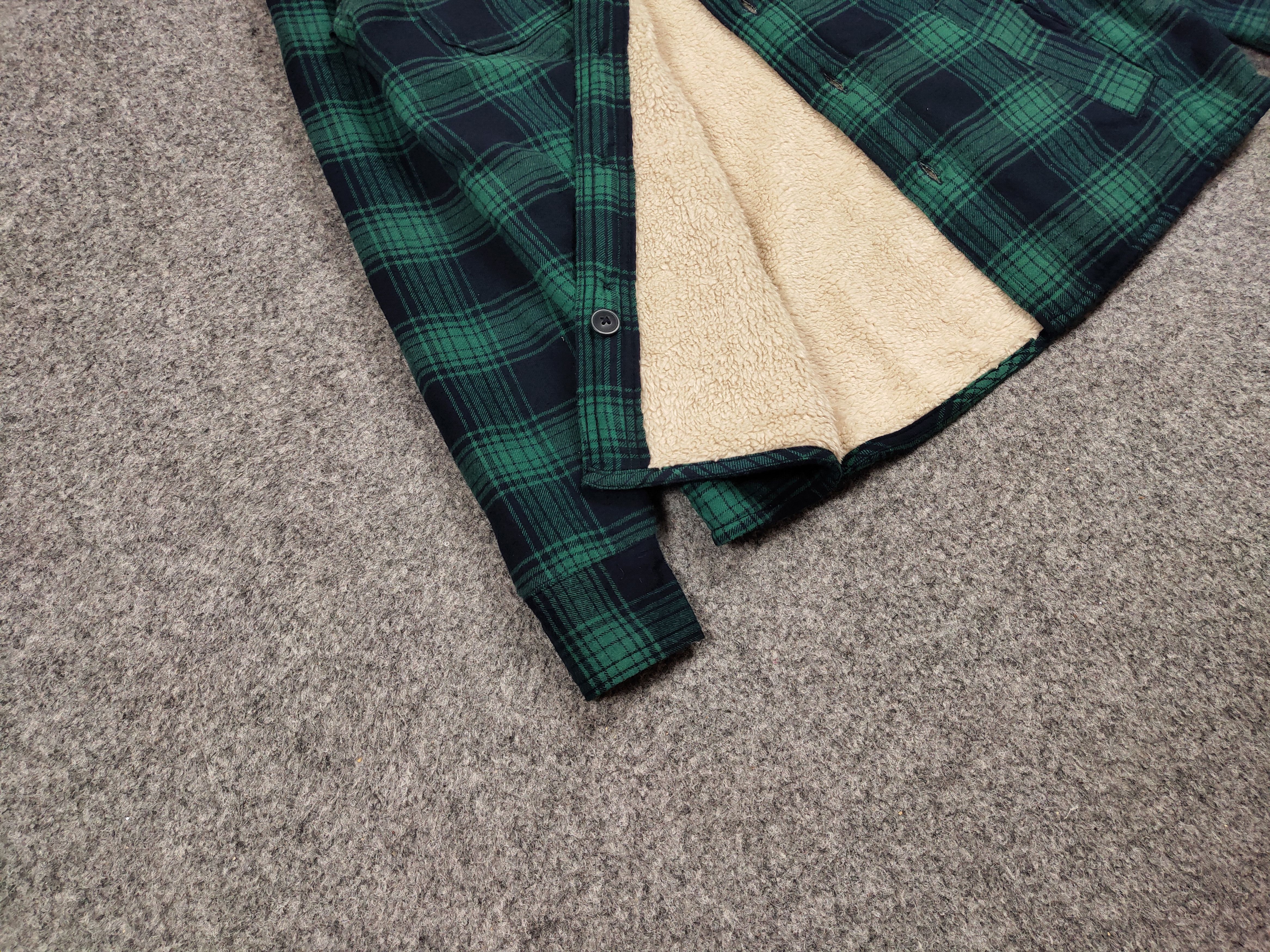Flannel Vintage NWT Sherpa Lined Check Overshirt Flannel Travis Size US S / EU 44-46 / 1 - 7 Thumbnail