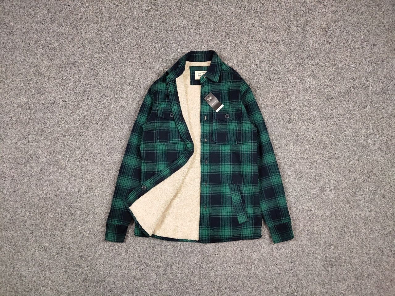 Flannel Vintage NWT Sherpa Lined Check Overshirt Flannel Travis Size US S / EU 44-46 / 1 - 1 Thumbnail