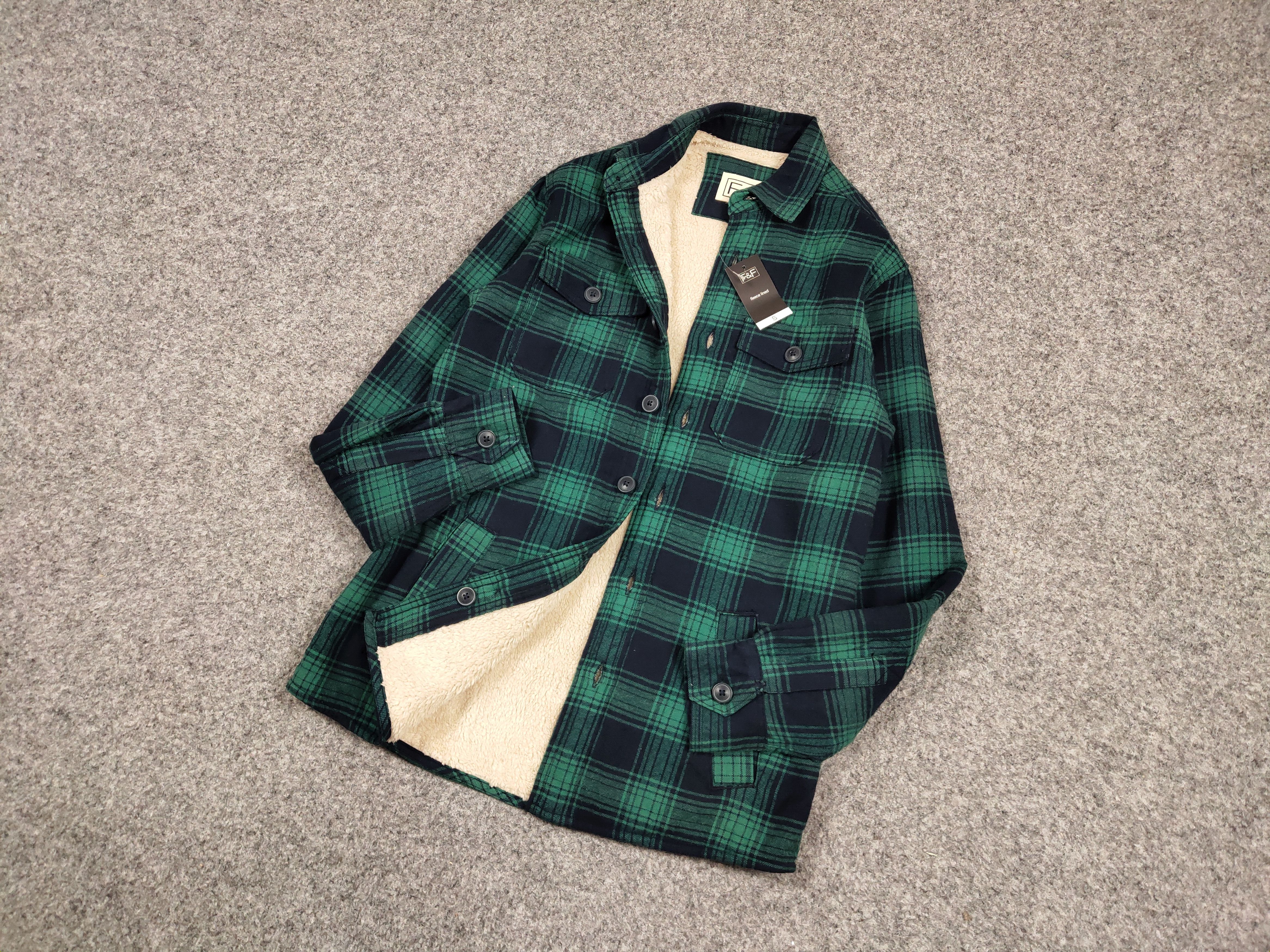 Flannel Vintage NWT Sherpa Lined Check Overshirt Flannel Travis Size US S / EU 44-46 / 1 - 12 Thumbnail