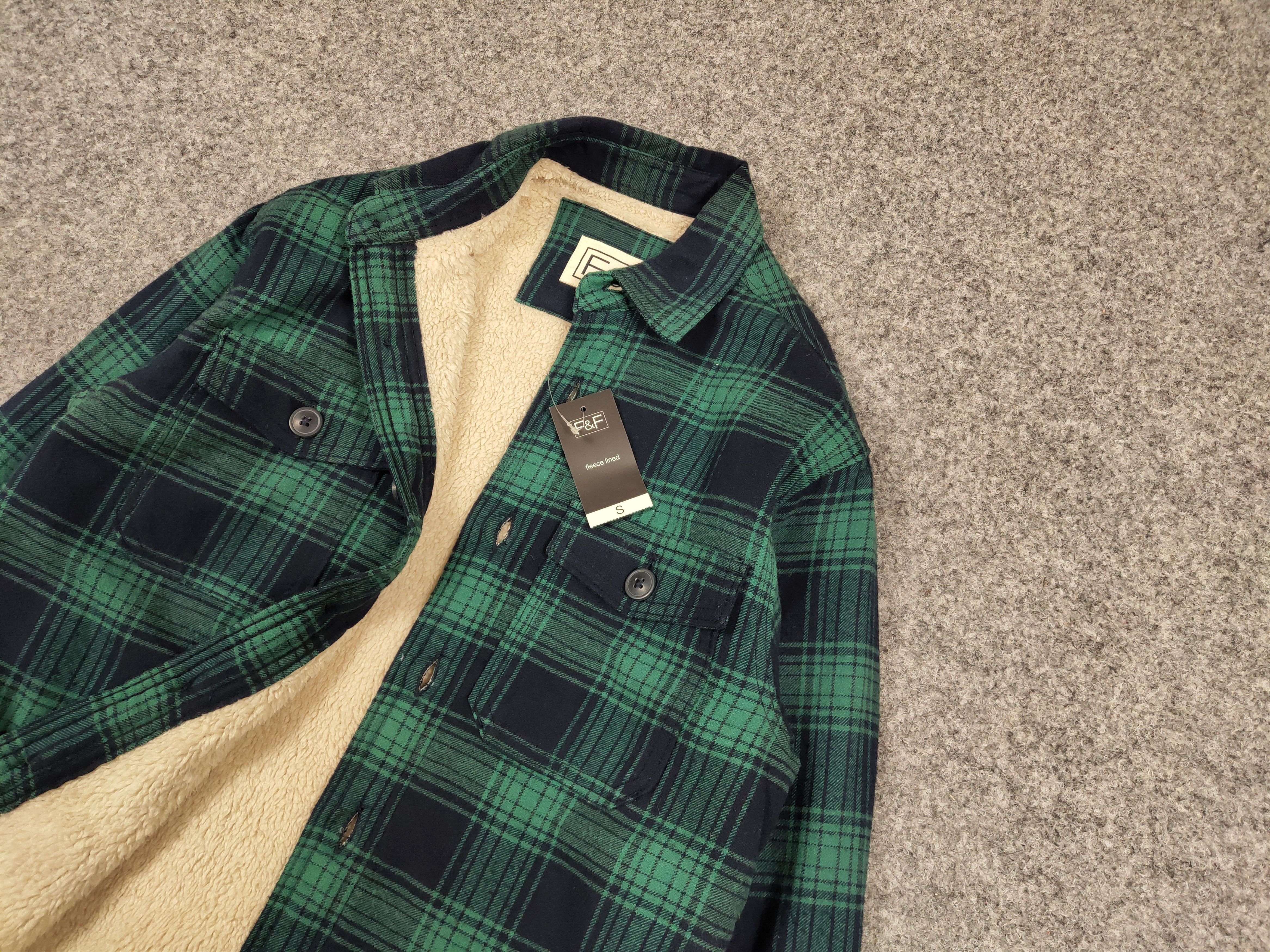 Flannel Vintage NWT Sherpa Lined Check Overshirt Flannel Travis Size US S / EU 44-46 / 1 - 5 Thumbnail