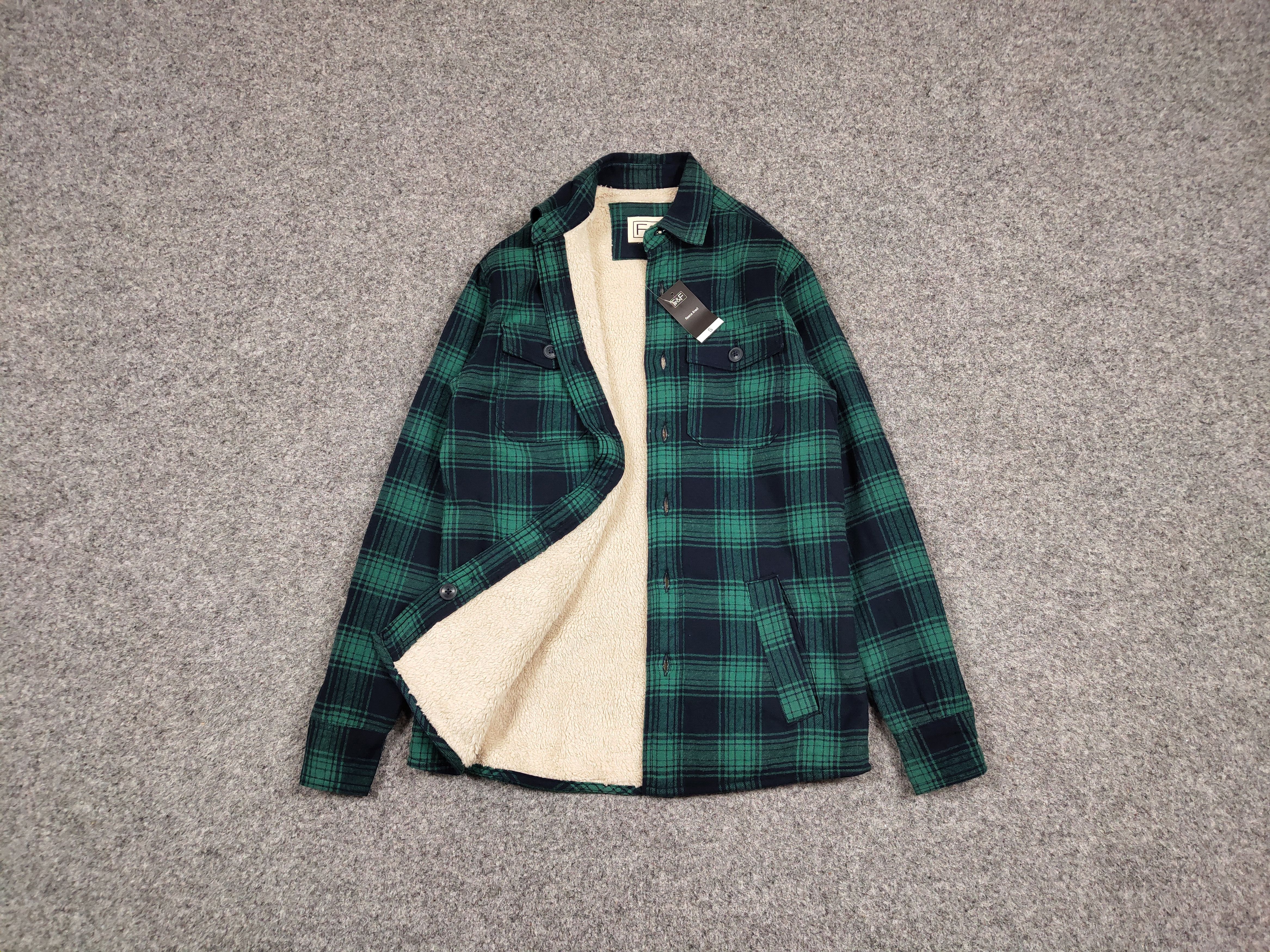 Flannel Vintage NWT Sherpa Lined Check Overshirt Flannel Travis Size US S / EU 44-46 / 1 - 2 Thumbnail