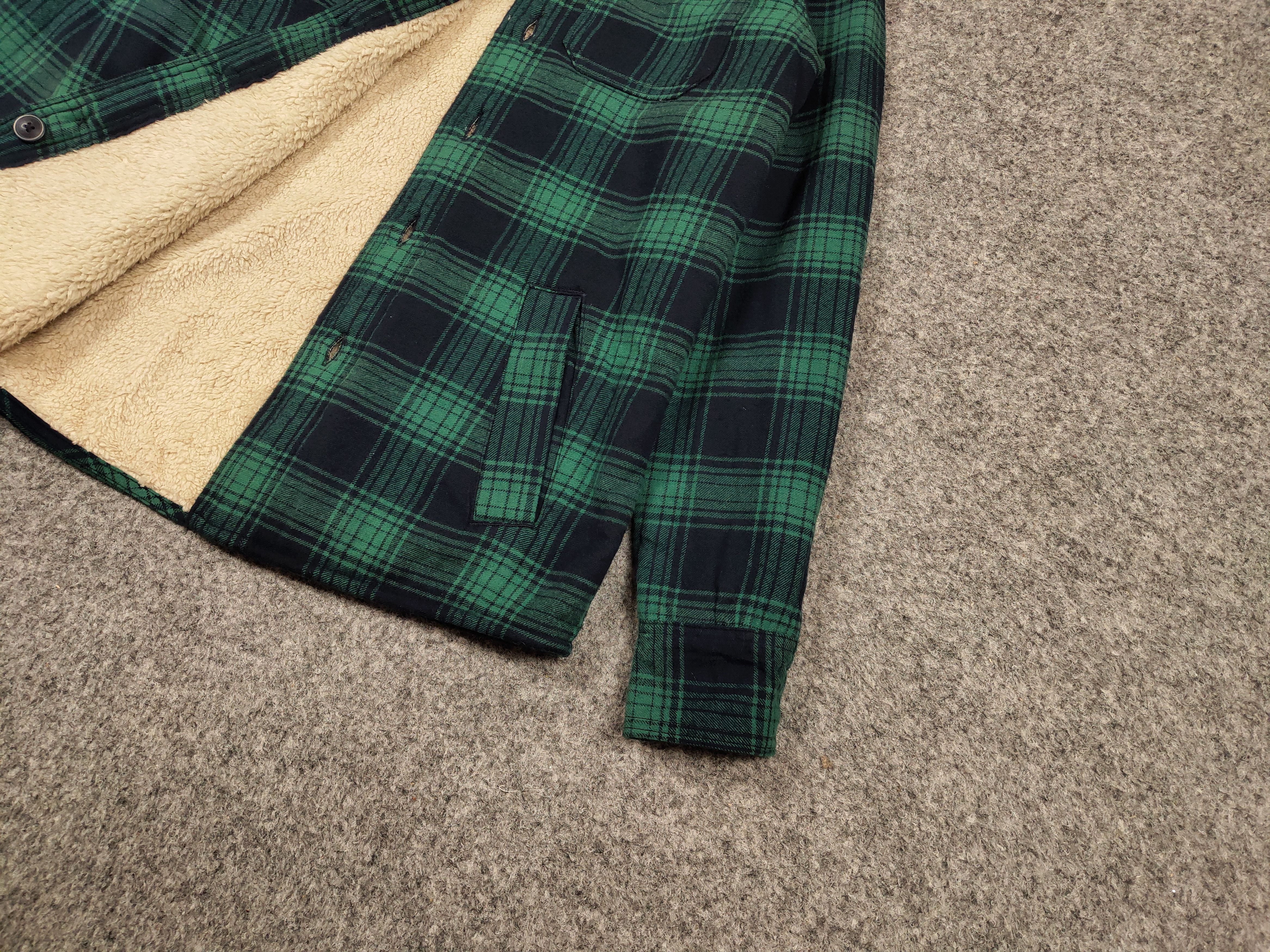 Flannel Vintage NWT Sherpa Lined Check Overshirt Flannel Travis Size US S / EU 44-46 / 1 - 6 Thumbnail