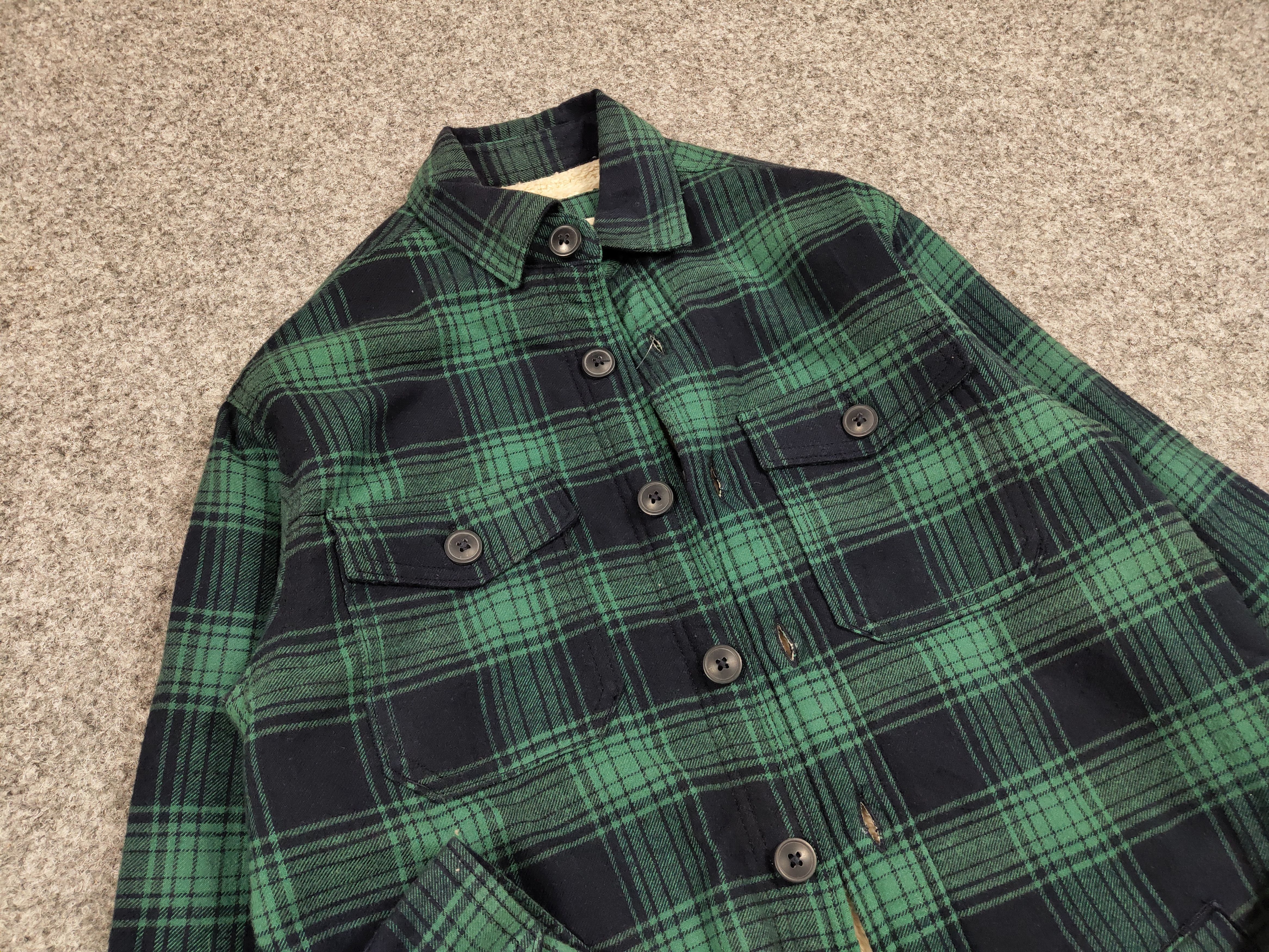 Flannel Vintage NWT Sherpa Lined Check Overshirt Flannel Travis Size US S / EU 44-46 / 1 - 15 Thumbnail