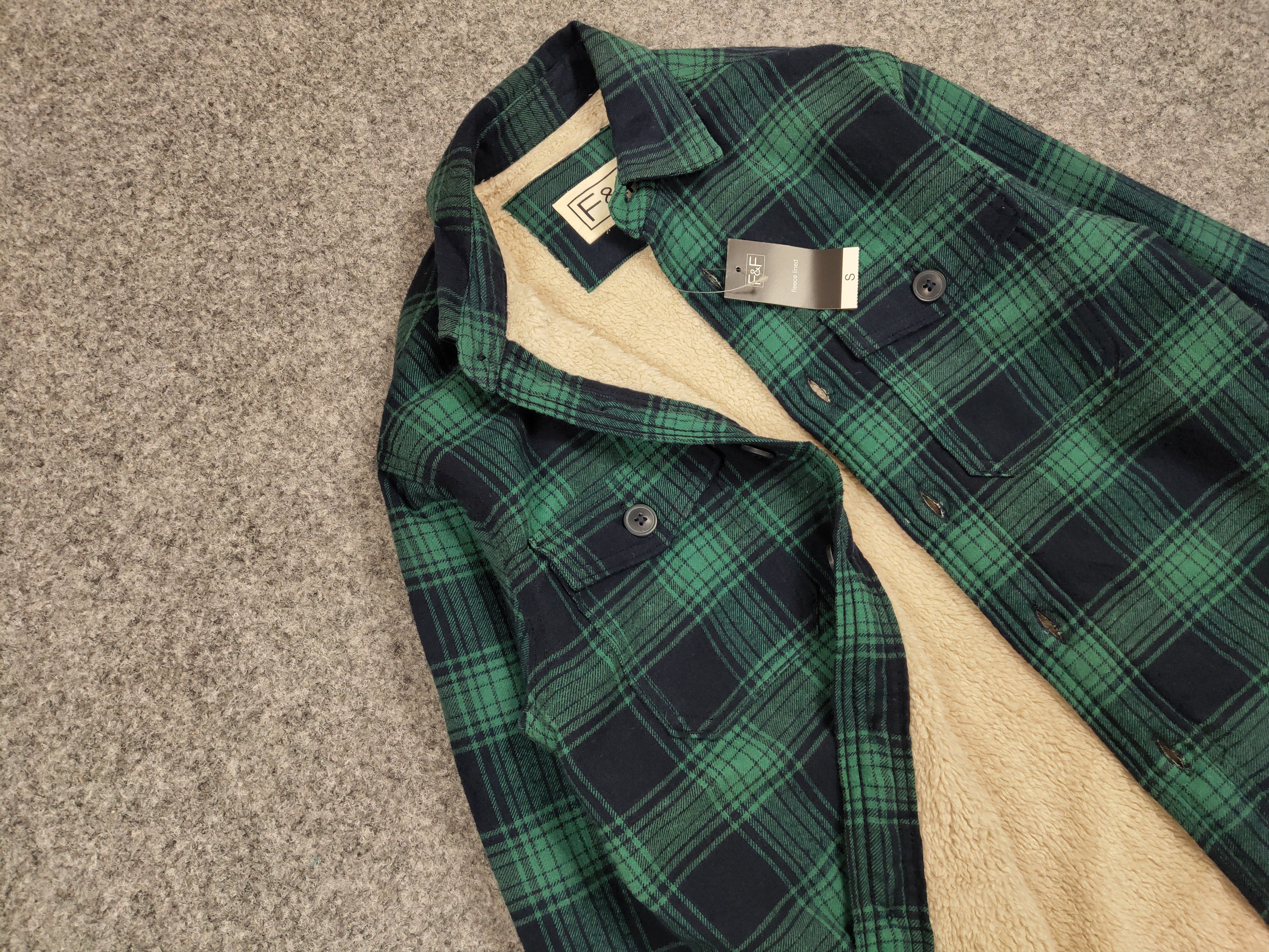 Flannel Vintage NWT Sherpa Lined Check Overshirt Flannel Travis Size US S / EU 44-46 / 1 - 8 Thumbnail