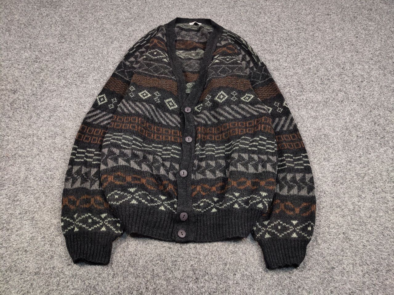 Vintage Vintage 90's Japanese Patterned Cardigan Knitted Sweater Size US L / EU 52-54 / 3 - 2 Thumbnail