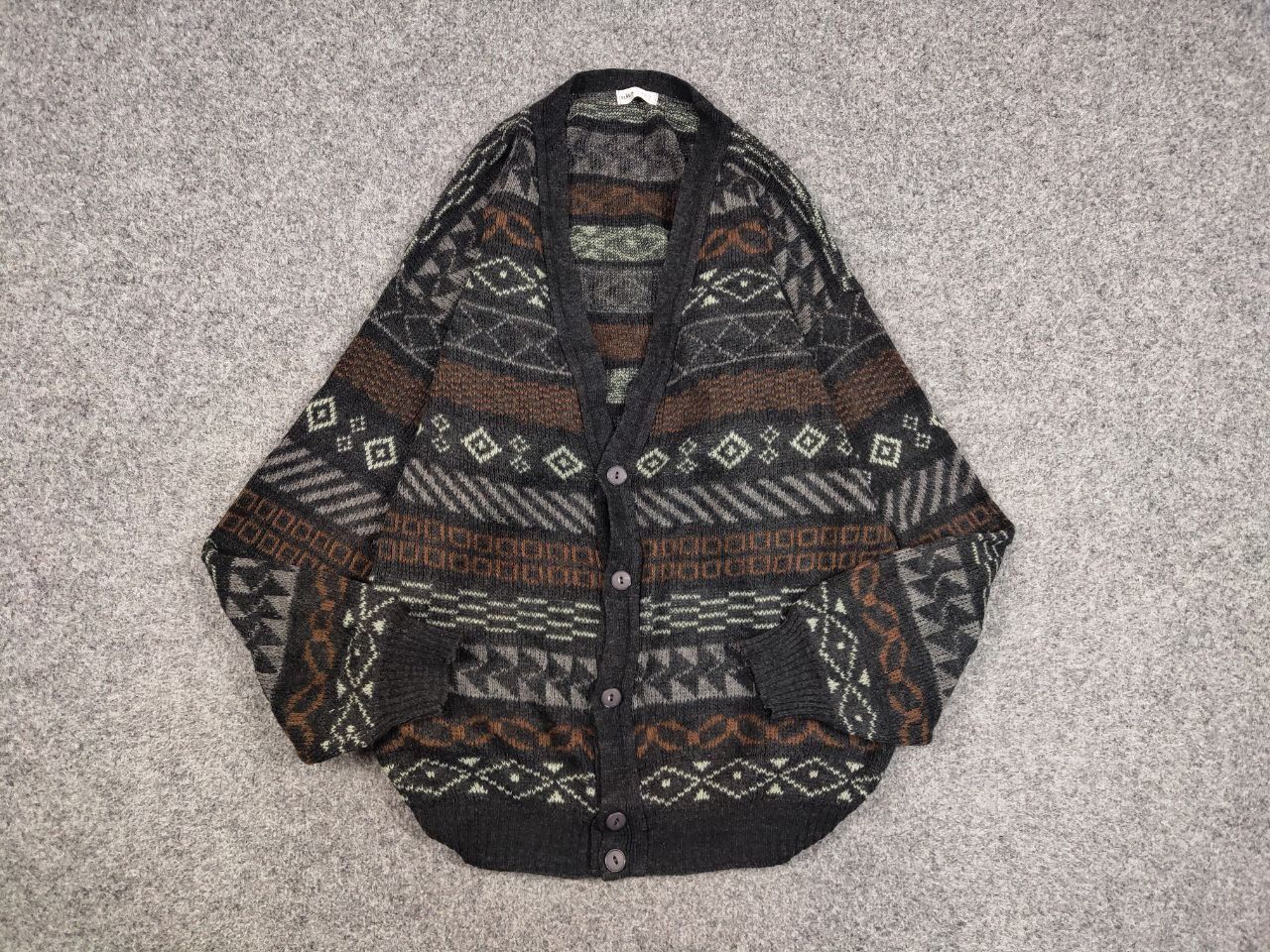 Vintage Vintage 90's Japanese Patterned Cardigan Knitted Sweater Size US L / EU 52-54 / 3 - 13 Thumbnail