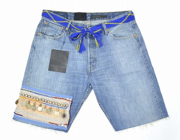 image of Talking About The Abstraction X Elate Zipper Denim Shorts in Blue, Men's (Size 33)