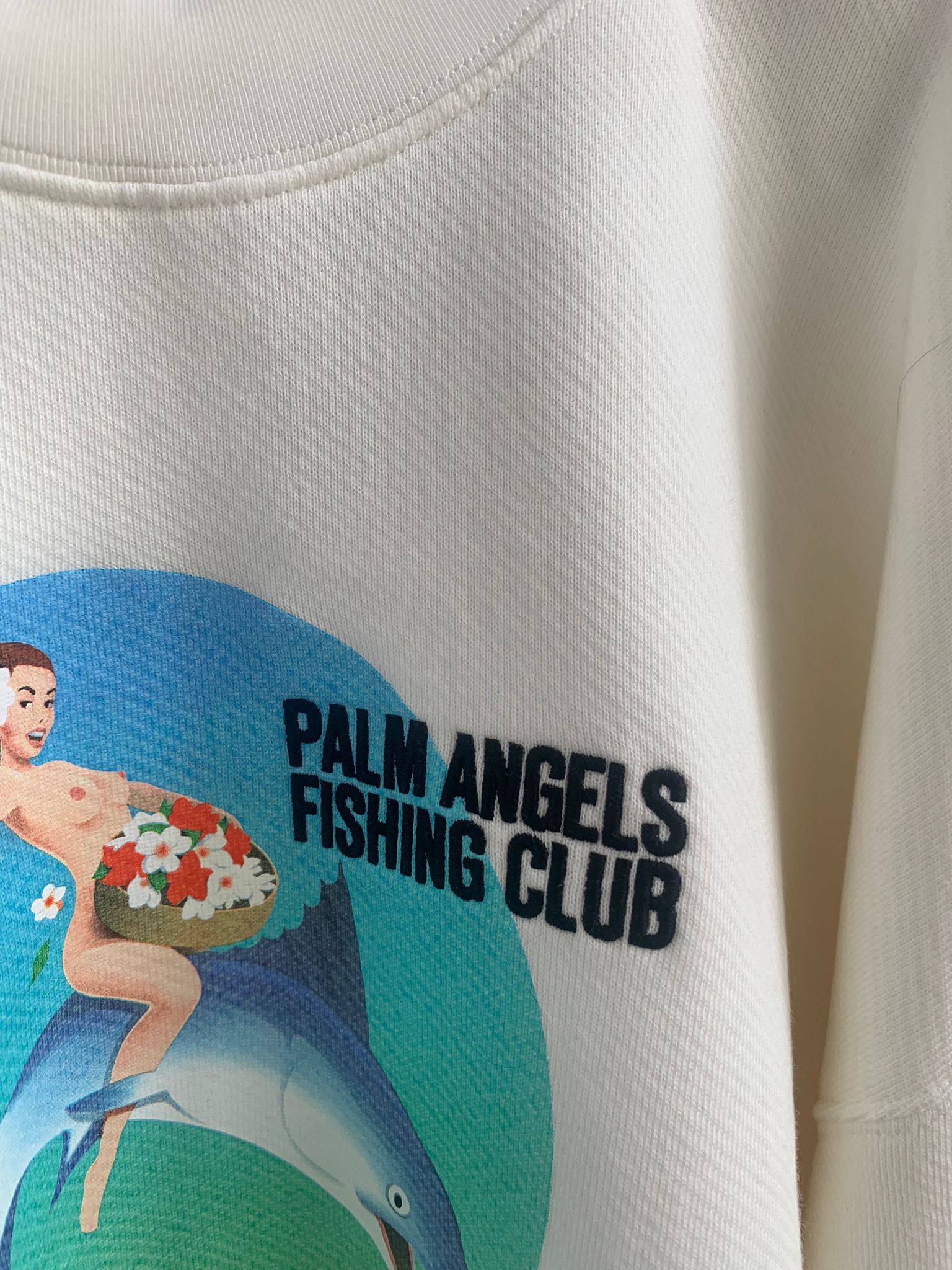 Palm Angels Fishing Crewneck in Brilliant White Size US XL / EU 56 / 4 - 7 Thumbnail