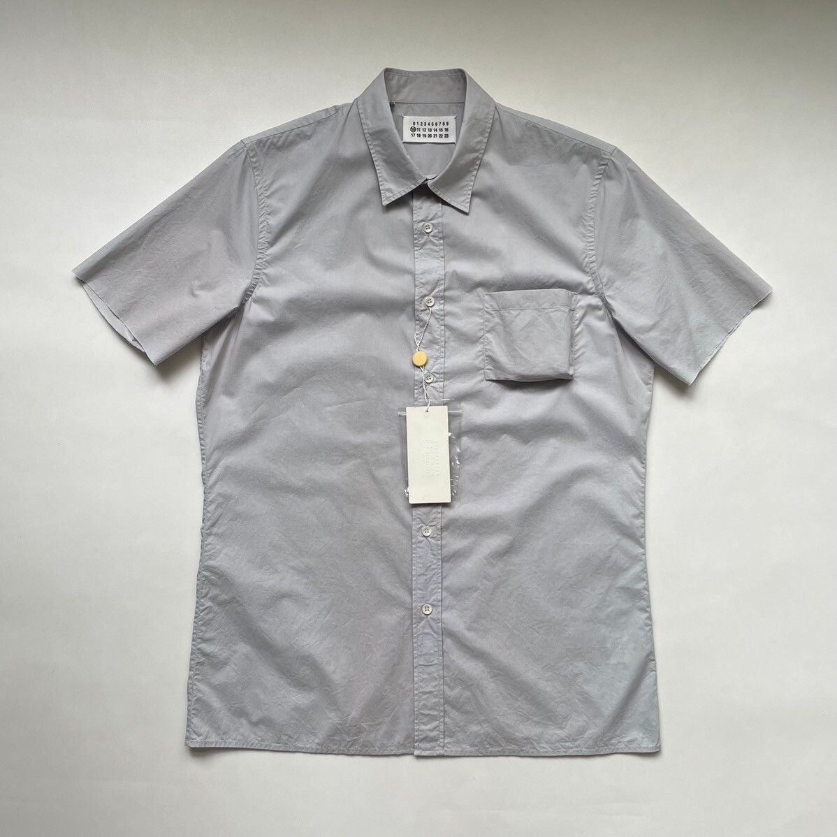 Pre-owned Maison Margiela S/s 10 ‘smokers' Pocket Shirt In Light Grey