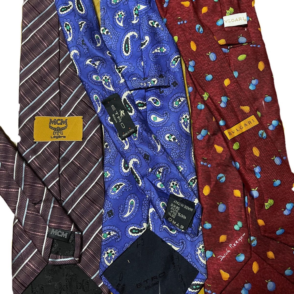 Bvlgari Lot of 3 MCM BVLGARI ETRO MILANO tie necktie Size ONE SIZE - 5 Thumbnail