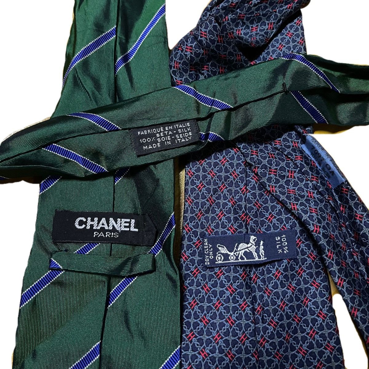 Chanel Lot of 2 CHANEL HERMES tie necktie Size ONE SIZE - 4 Thumbnail