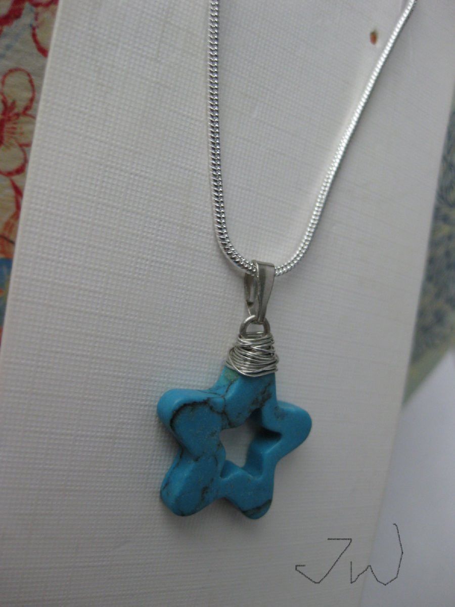 Jewelry Blue Turquoise Star Necklace Size ONE SIZE - 2 Thumbnail