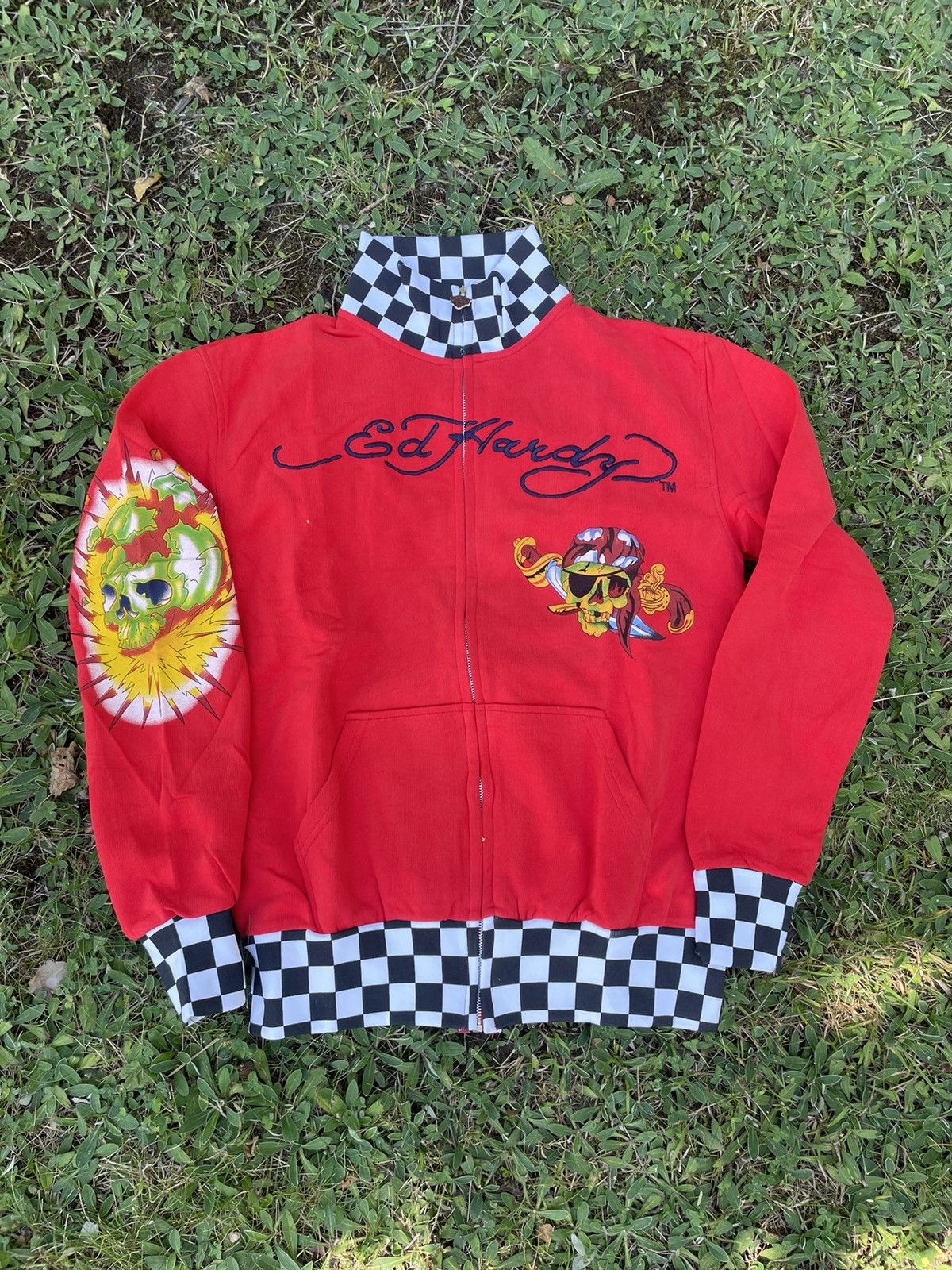 Ed Hardy Race Skull Zip