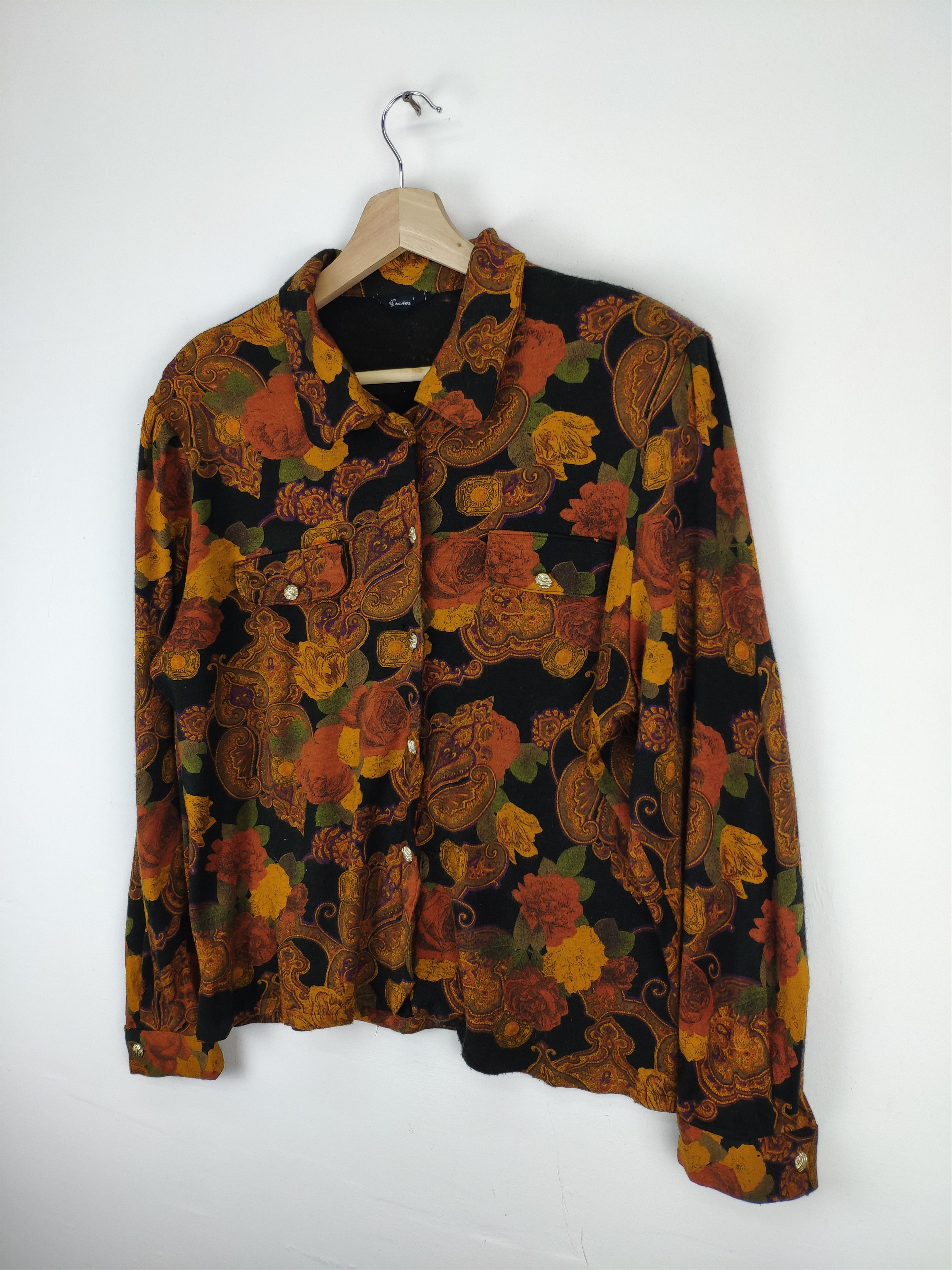 Japanese Brand Vintage Wool Shirt Button Up All Over Print Size M / US 6-8 / IT 42-44 - 6 Thumbnail
