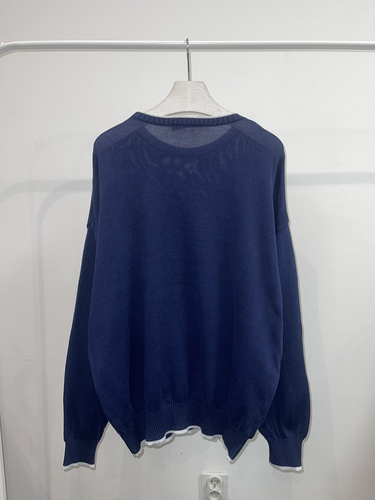 Givenchy Vintage Givenchy Flag Logo Knitted Dark Navy Sweater Size US XL / EU 56 / 4 - 12 Thumbnail