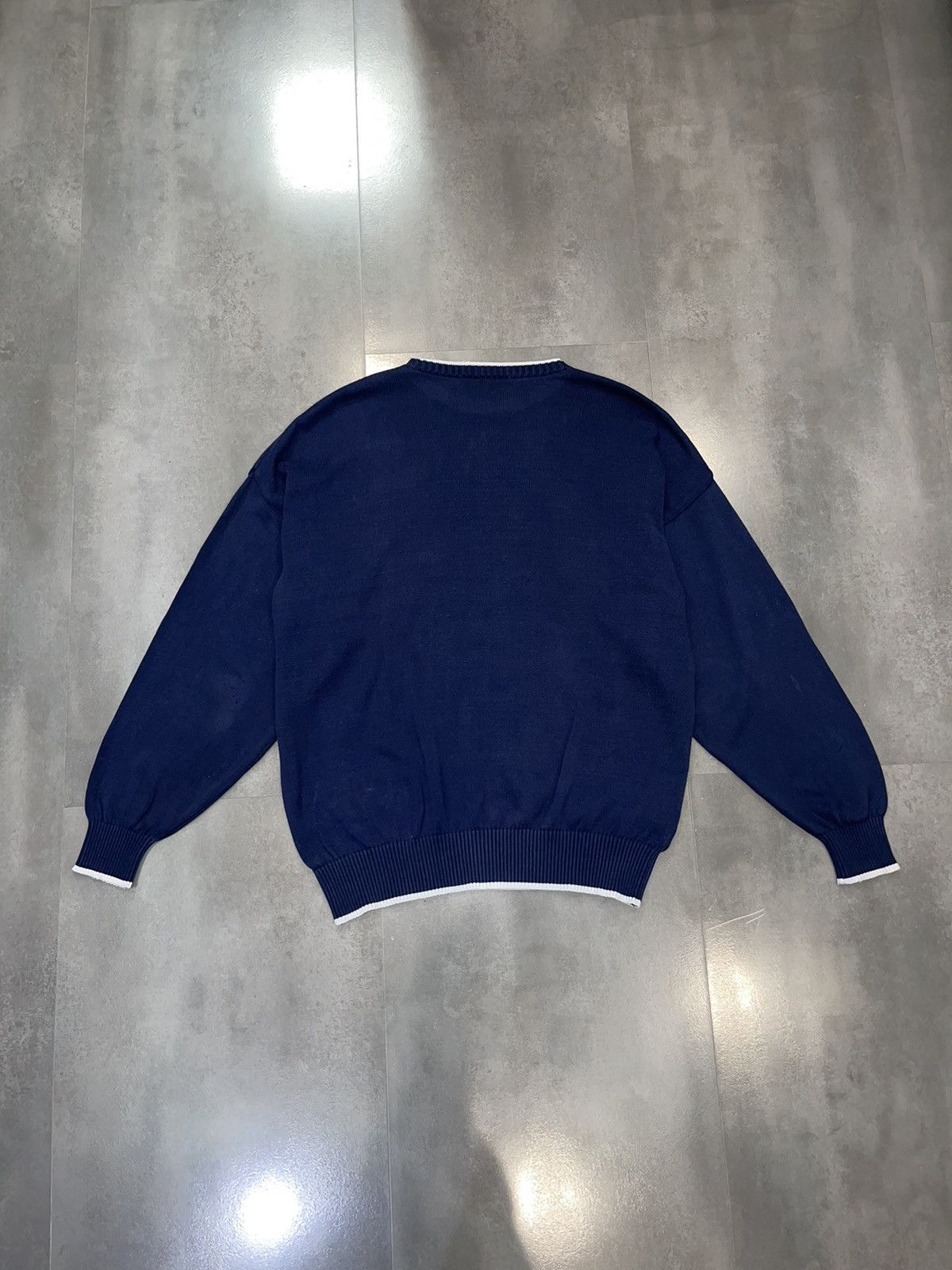Givenchy Vintage Givenchy Flag Logo Knitted Dark Navy Sweater Size US XL / EU 56 / 4 - 6 Thumbnail